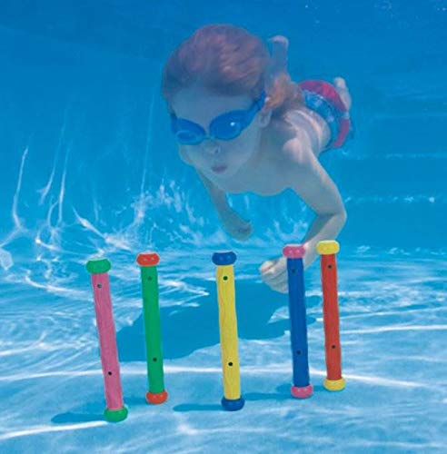Intex Summer Fun Dive Sticks - Pack of 5 Soft Flexible Pool Toys for Kids 6+