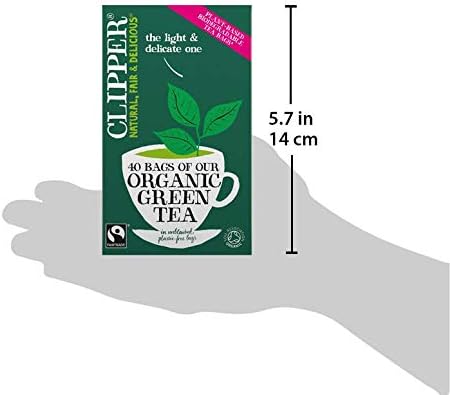 Clipper Organic Pure Green Tea Bags - Box of 40 Fairtrade & Biodegradable Tea Bags