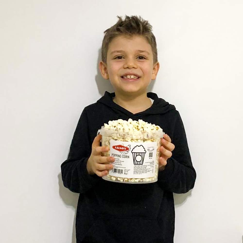 AKSOY Popping Corn Kernels - 1KG | Gourmet White Popcorn for Stovetop, Air Popper & Microwave