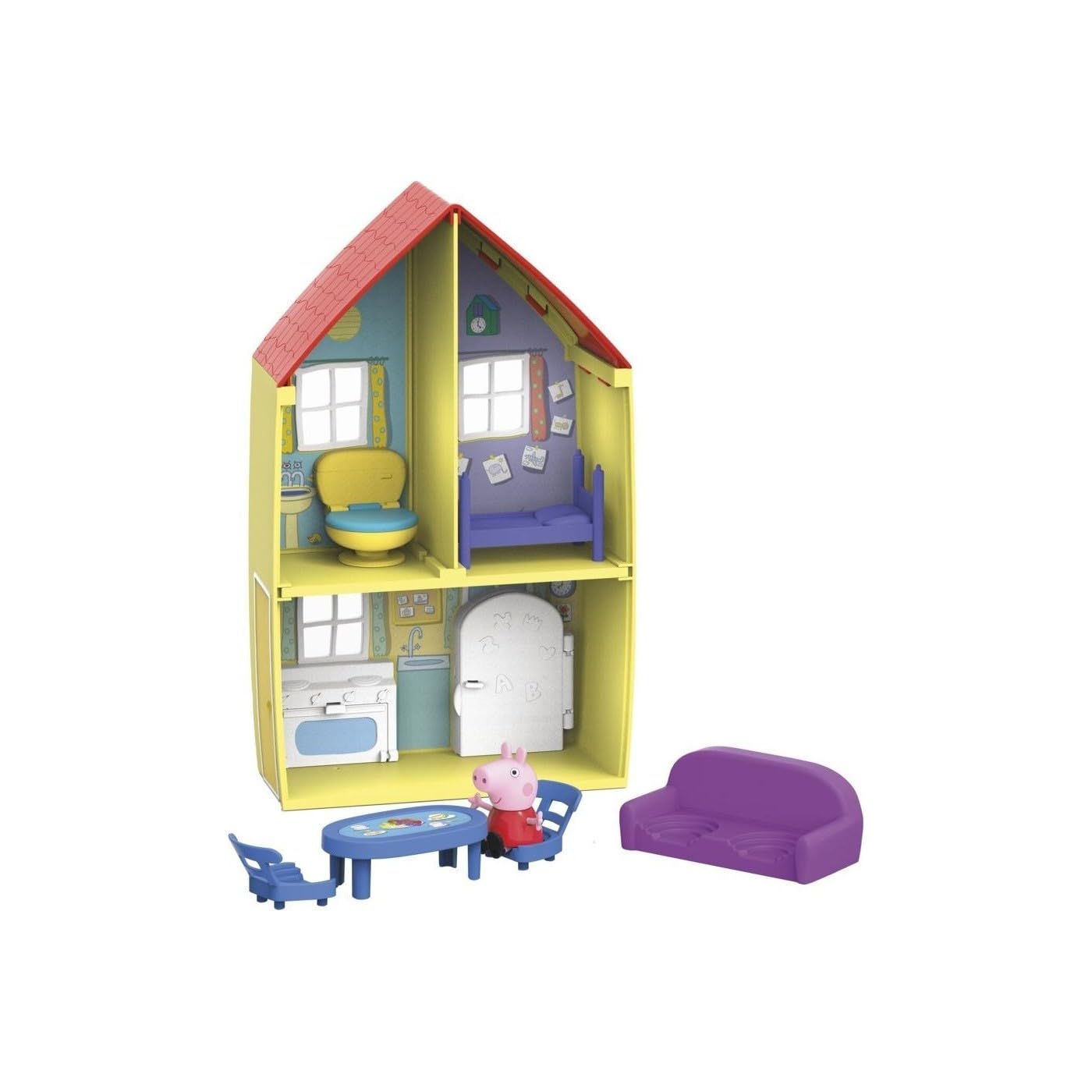 Peppa Pig Peppa's Family House Playset - 3-Room Interactive Playset with Figure & 6 Accessories for Ages 3+
