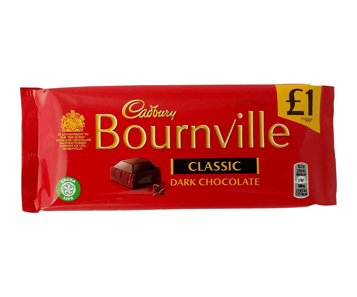 Cadbury Dairy Milk Bournville Dark Chocolate Block, 180g