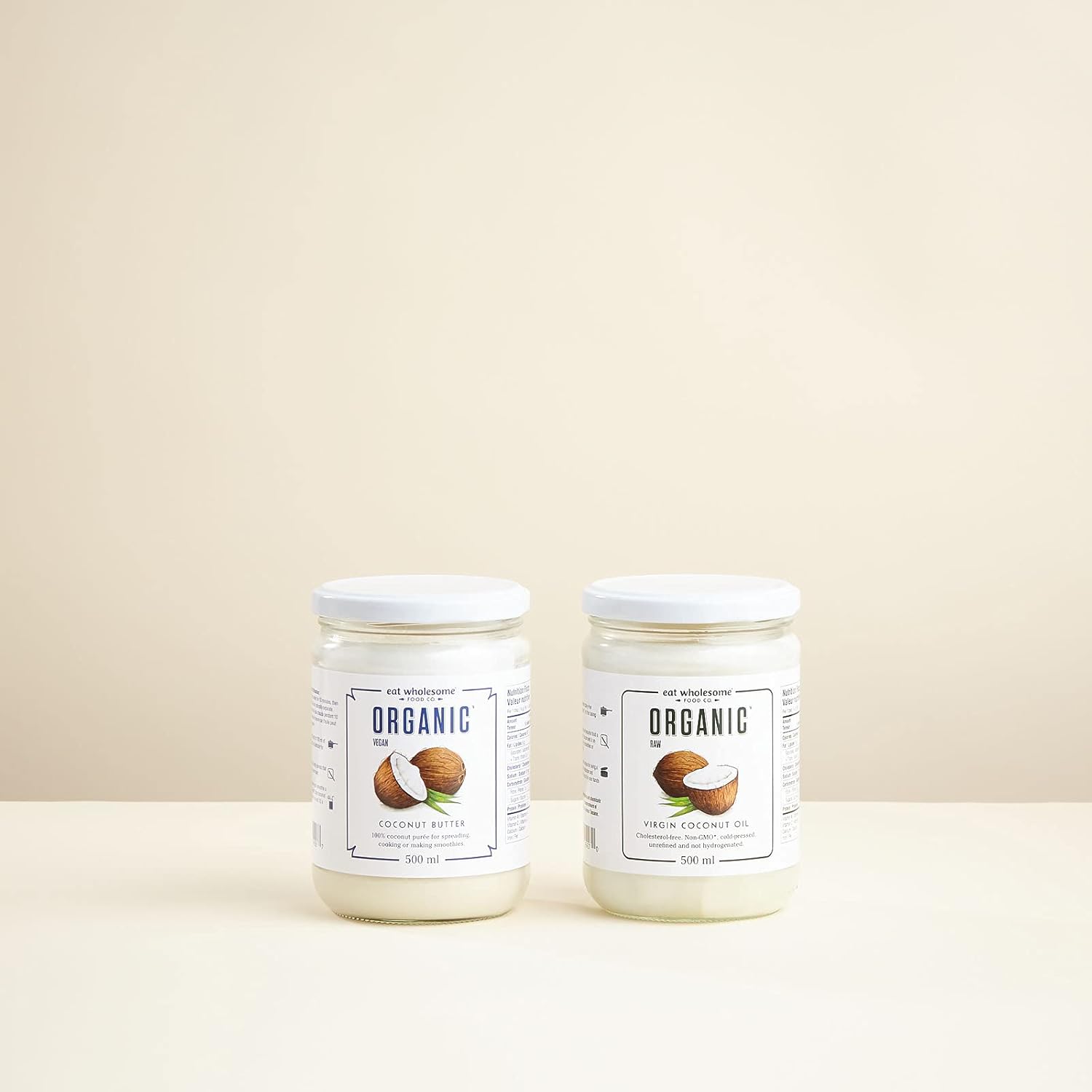 Eat Wholesome - Organic Virgin Coconut Oil (500 ml, Glass Jar)