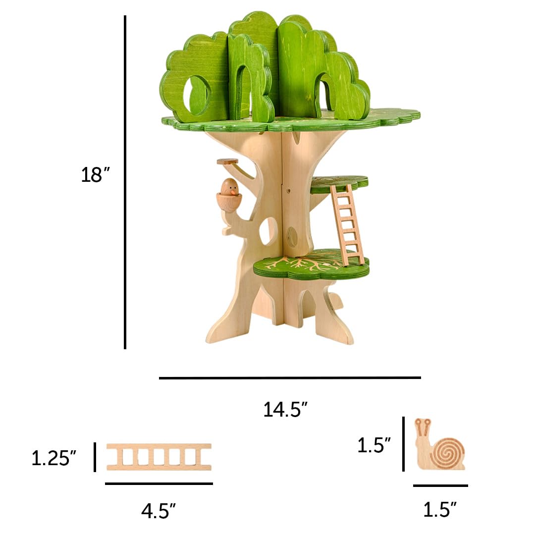 tickit Woodland Trail Tree House - 3-Tier Wooden Playset for Ages 3+