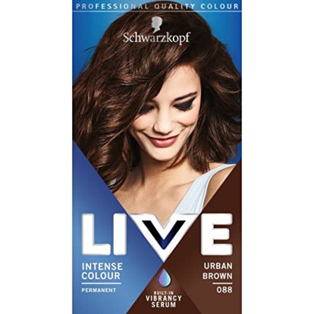 Schwarzkopf LIVE 088 Urban Brown - Permanent Hair Dye with Vibrancy Serum (100g)