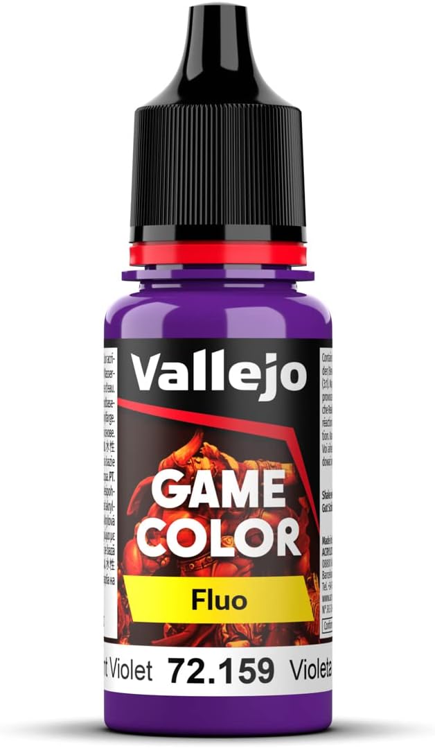 Vallejo Game Color 18ml Fluorescent Violet - Fluorescent Acrylic Paint for Model Building