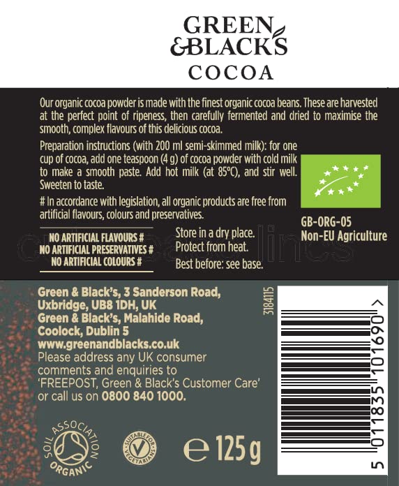 Green & Black's Organic Cocoa Powder, Fairtrade, 125g