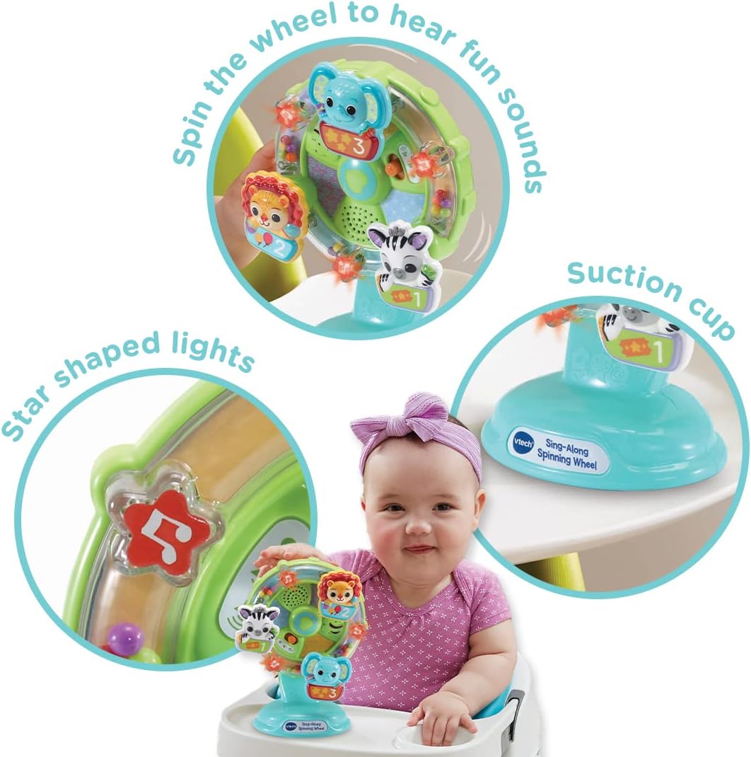 VTech Baby Sing Along Spinning Wheel - Interactive Musical Toy for Sensory & Motor Skills Development