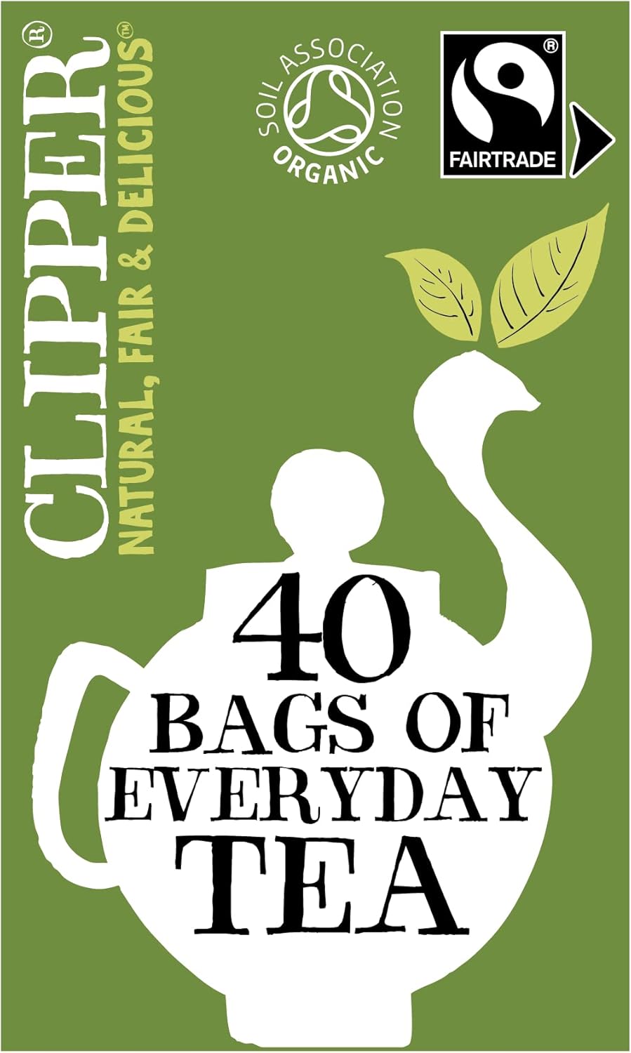 Clipper Fairtrade Organic Everyday 40 Unbleached Plastic-Free Tea Bags
