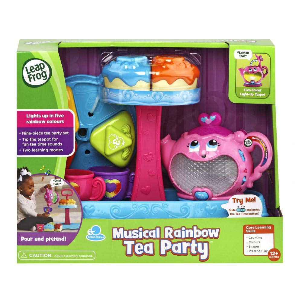 LeapFrog Musical Rainbow Tea Party - Educational Pretend Play Tea Set with Lights, Songs & Shape Sorter