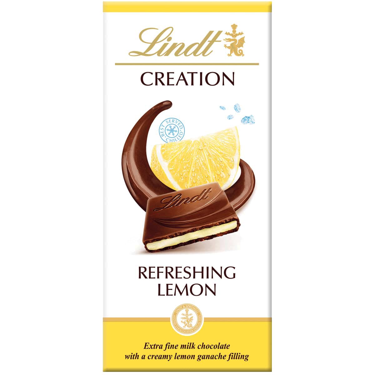 Lindt Creation Refreshing Lemon Milk Chocolate Bar, 150g