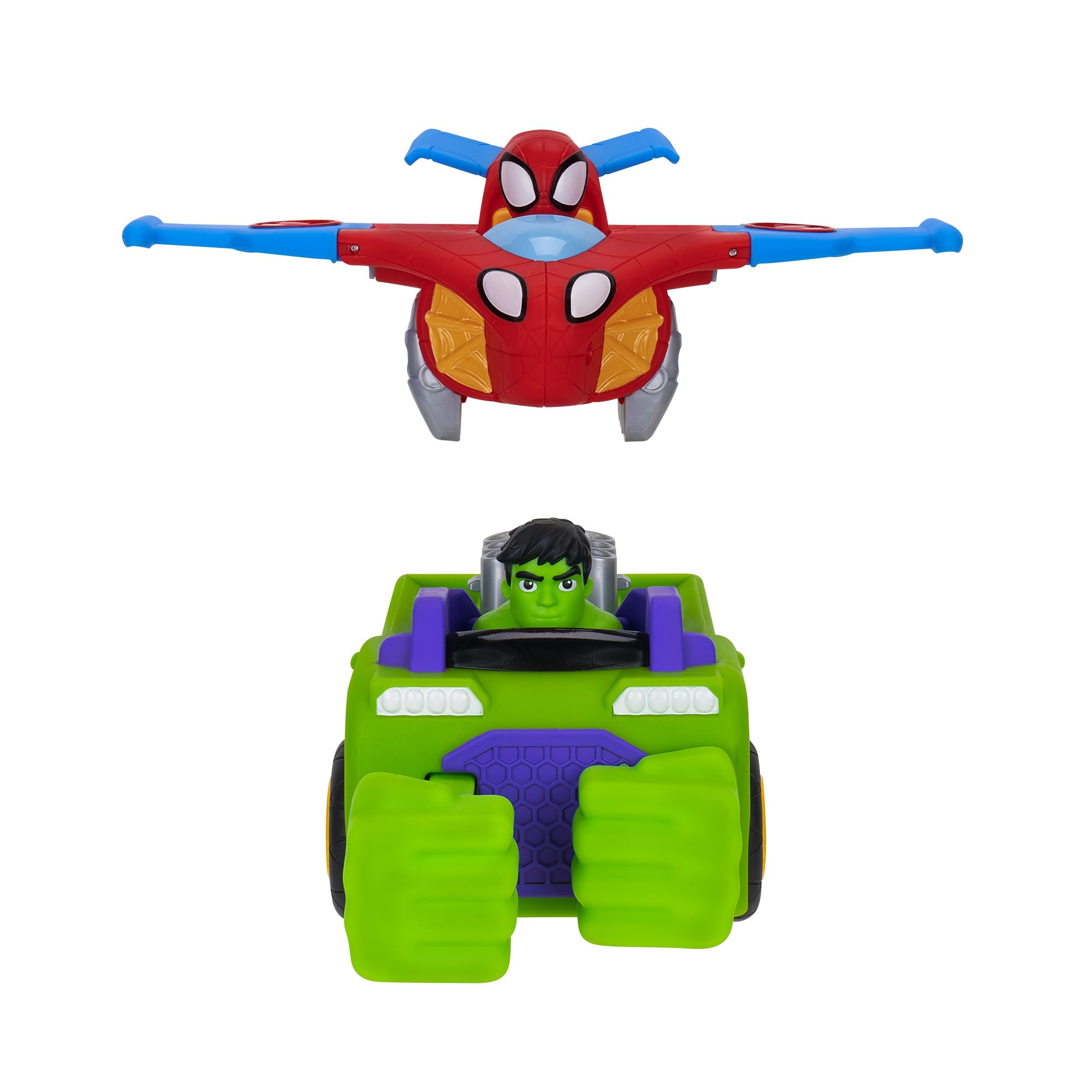 Spidey and His Amazing Friends Marvel Team Up Tank - 6-Inch Hulk Smash Tank & 4-Inch Spidey Glider Jet