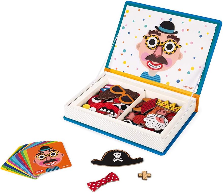 Janod Magneti'Book Crazy Faces - Educational Magnetic Puzzle Game for Kids
