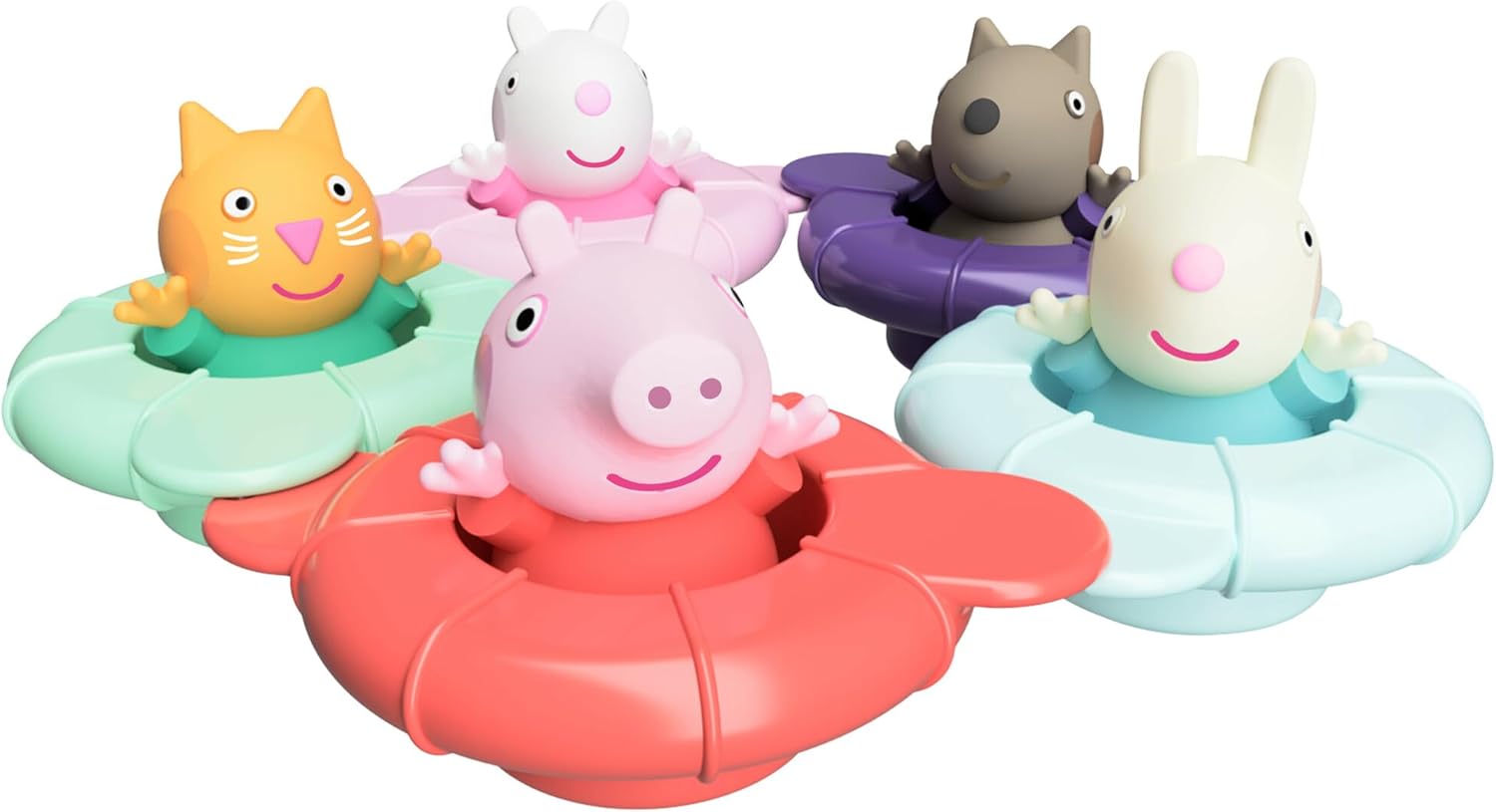 TOMY Toomies Peppa’s Pool Party - 5 Floating Ring Cups with Squirting Characters