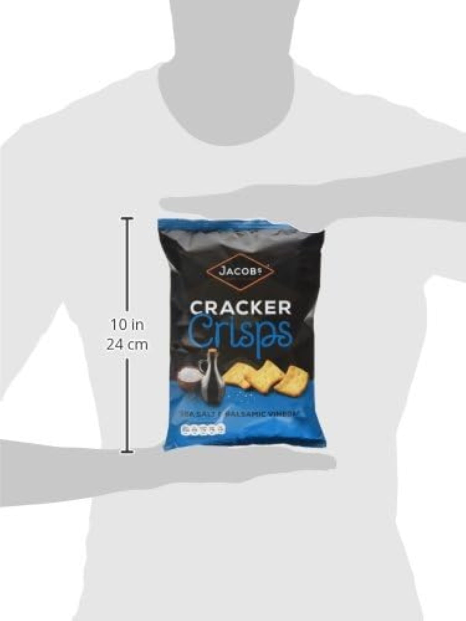 Jacob's Cracker Crisps Sea Salt & Balsamic Vinegar Flavour, 150g Sharing Bag