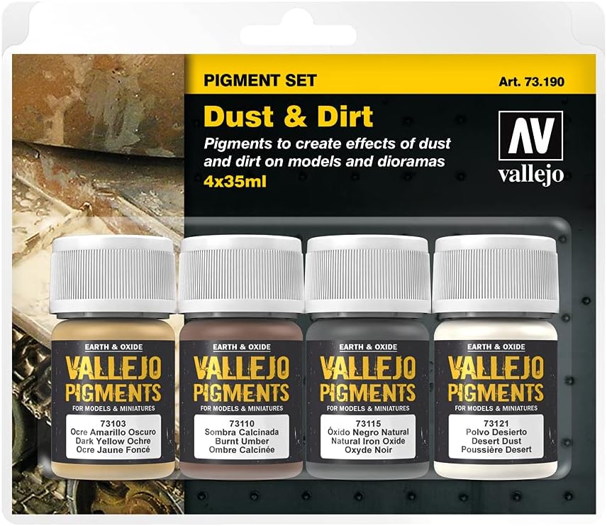 Vallejo Dust & Dirt Pigment Set - Model Building Paint, 4 x 35ml