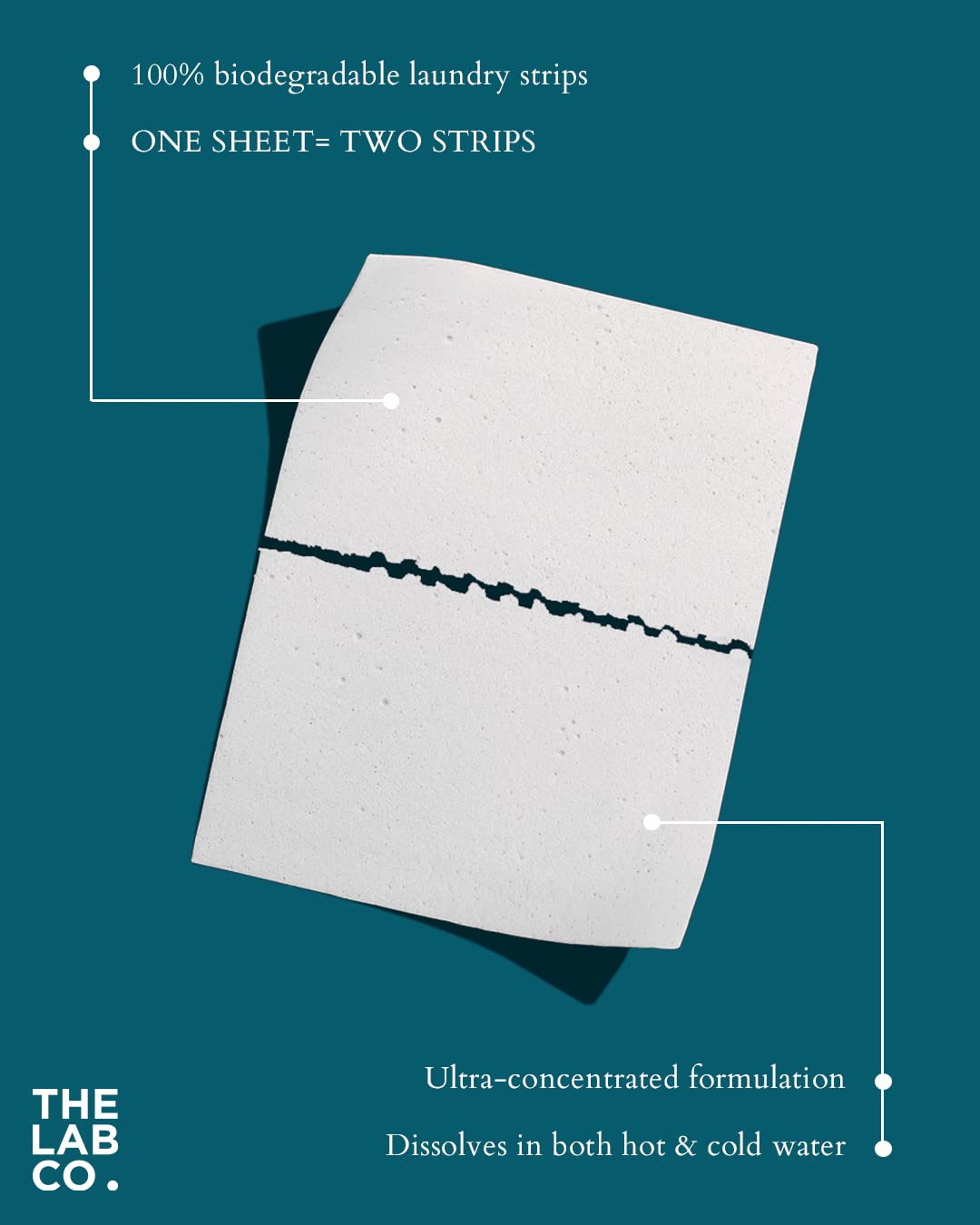 The Lab Co. - Laundry Detergent Strips (32 Loads, Fragrance Free)