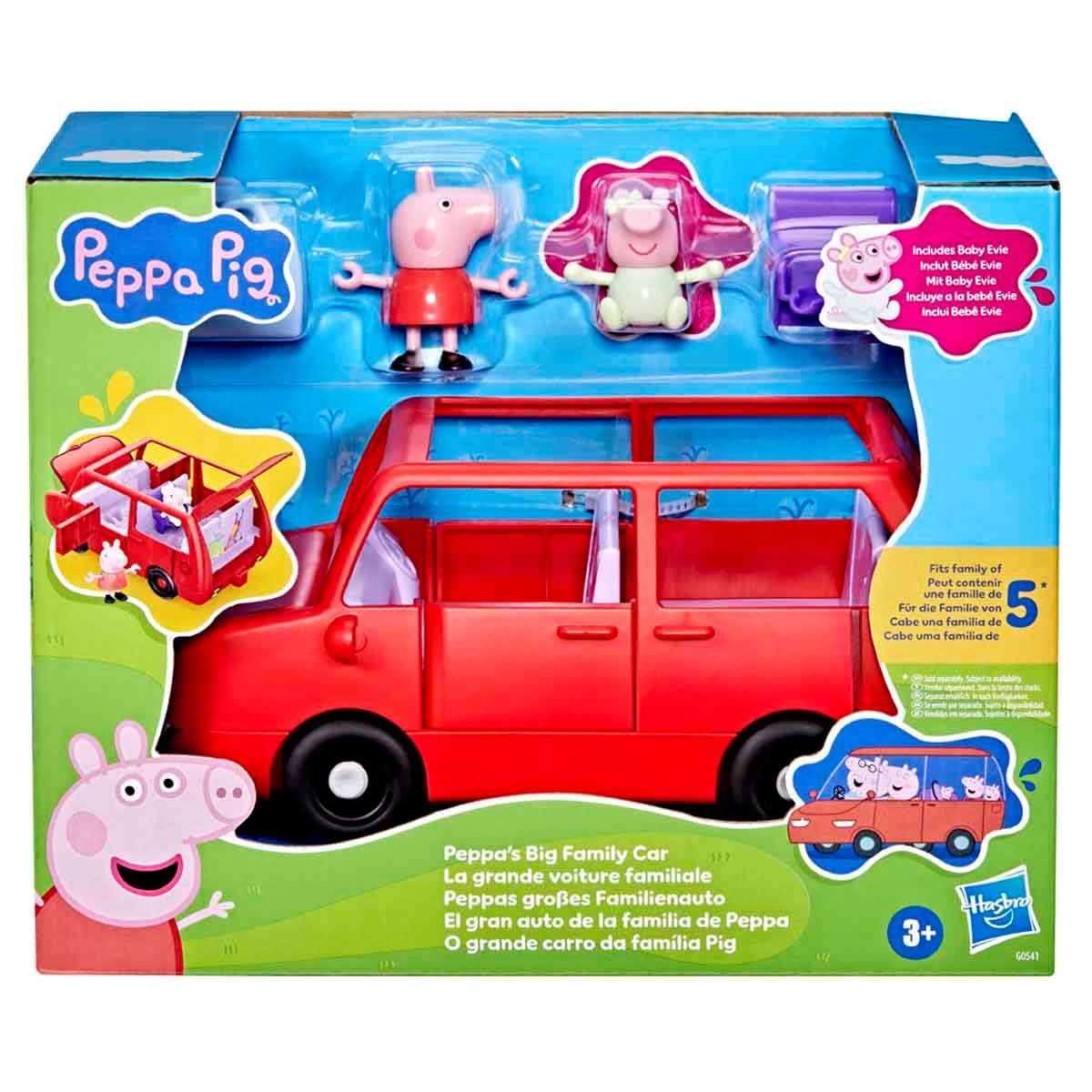 Peppa Pig Big Family Car Playset - Red Vehicle with Peppa & Baby Evie Figures