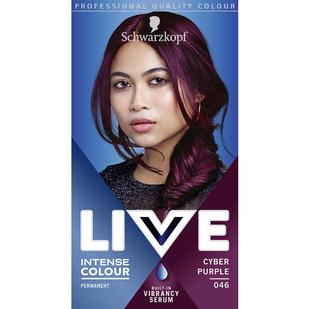 Schwarzkopf LIVE Intense Colour Permanent Hair Dye - Cyber Purple 046 (100g)