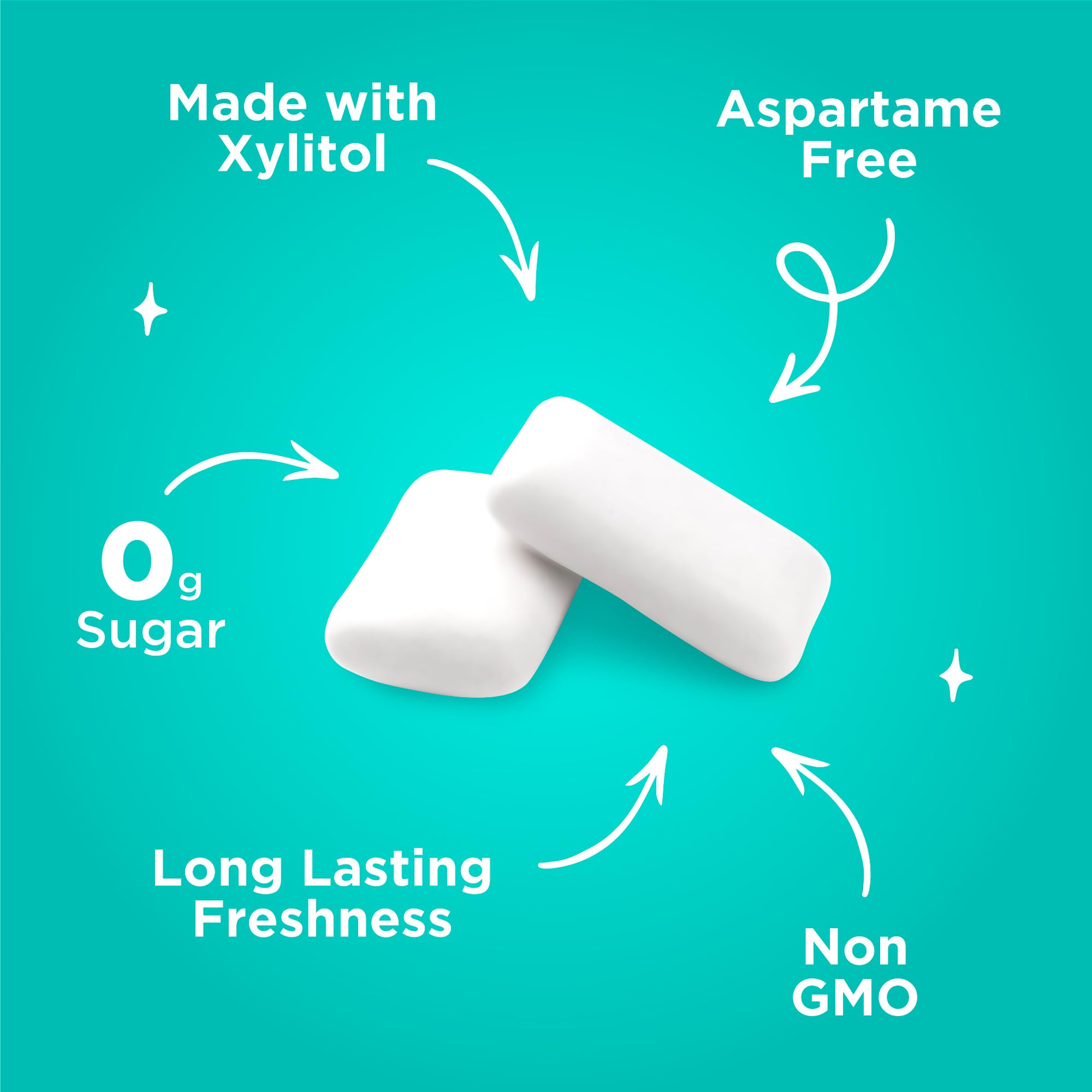 PUR - Natural Wintergreen Sugar-Free Chewing Gum (55 Pieces, Pack of 3)