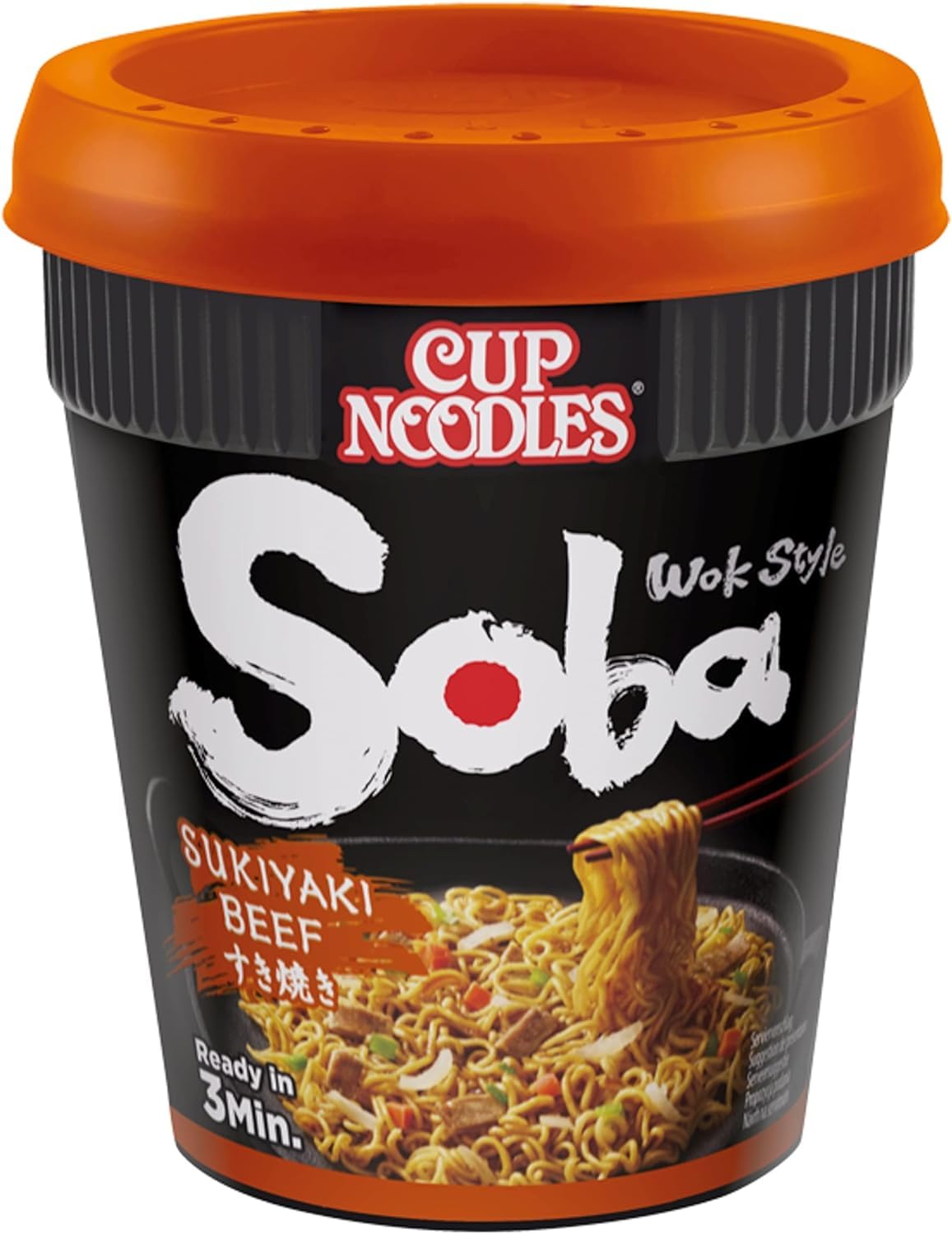 NISSIN Cup Noodles Soba Wok Style Sukiyaki Beef Flavoured Instant Noodles