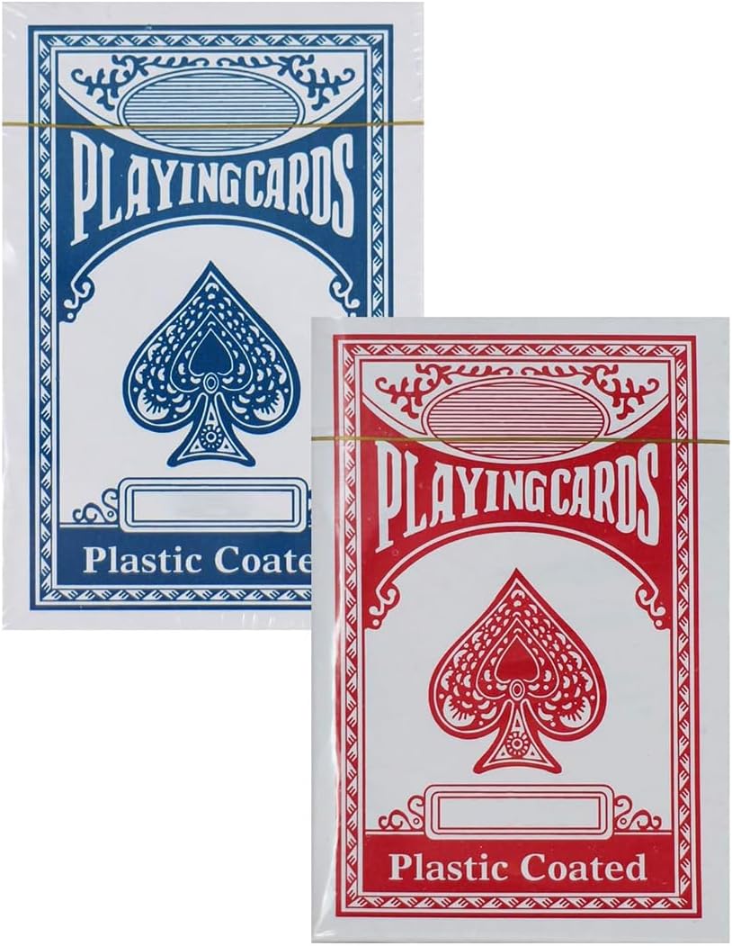 1ABOVE Twin Pack Playing Card Game Classic Red and Blue Plastic Coated
