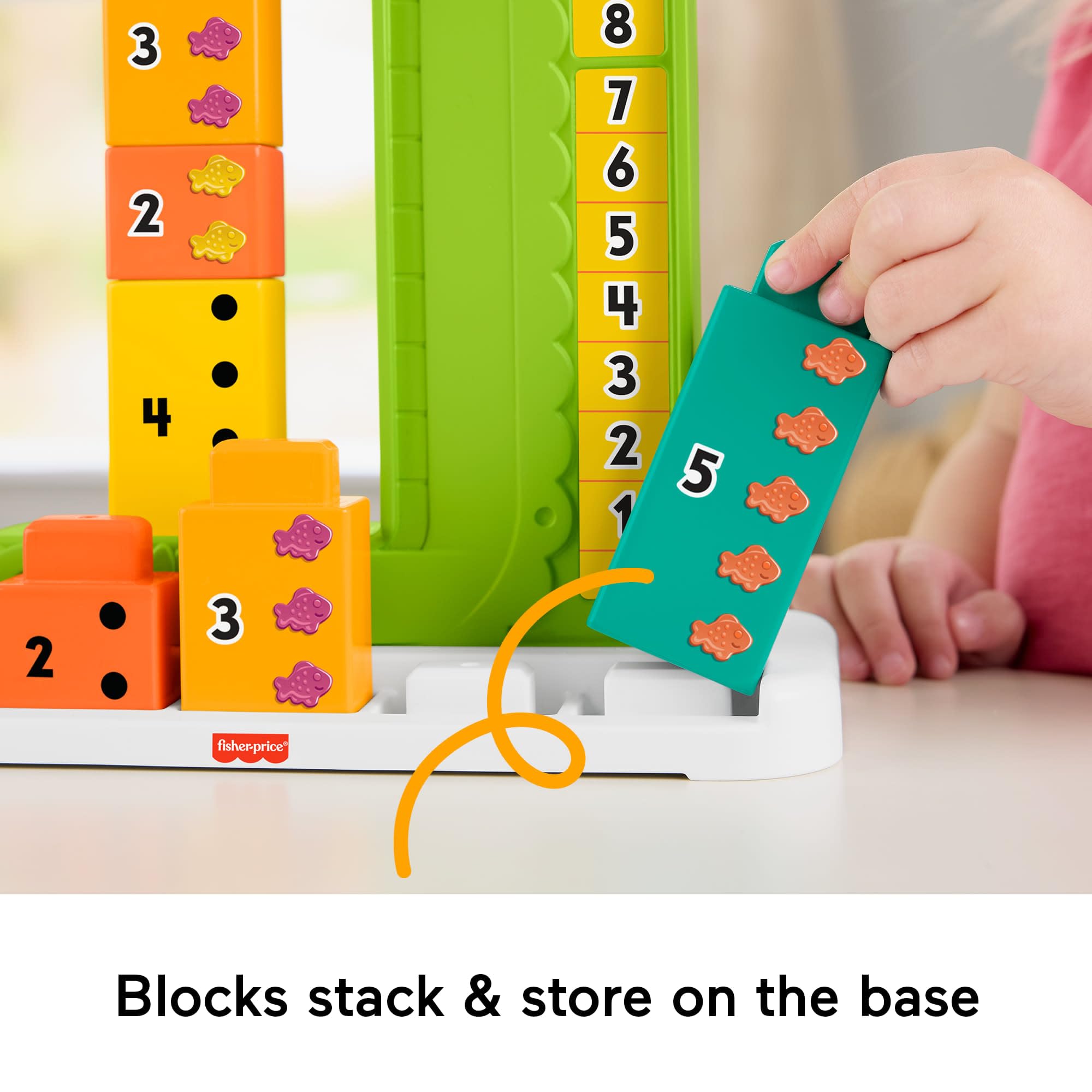 Fisher-Price Adding Alligator Counting Activity Toy - Educational Stacking Blocks for Preschoolers