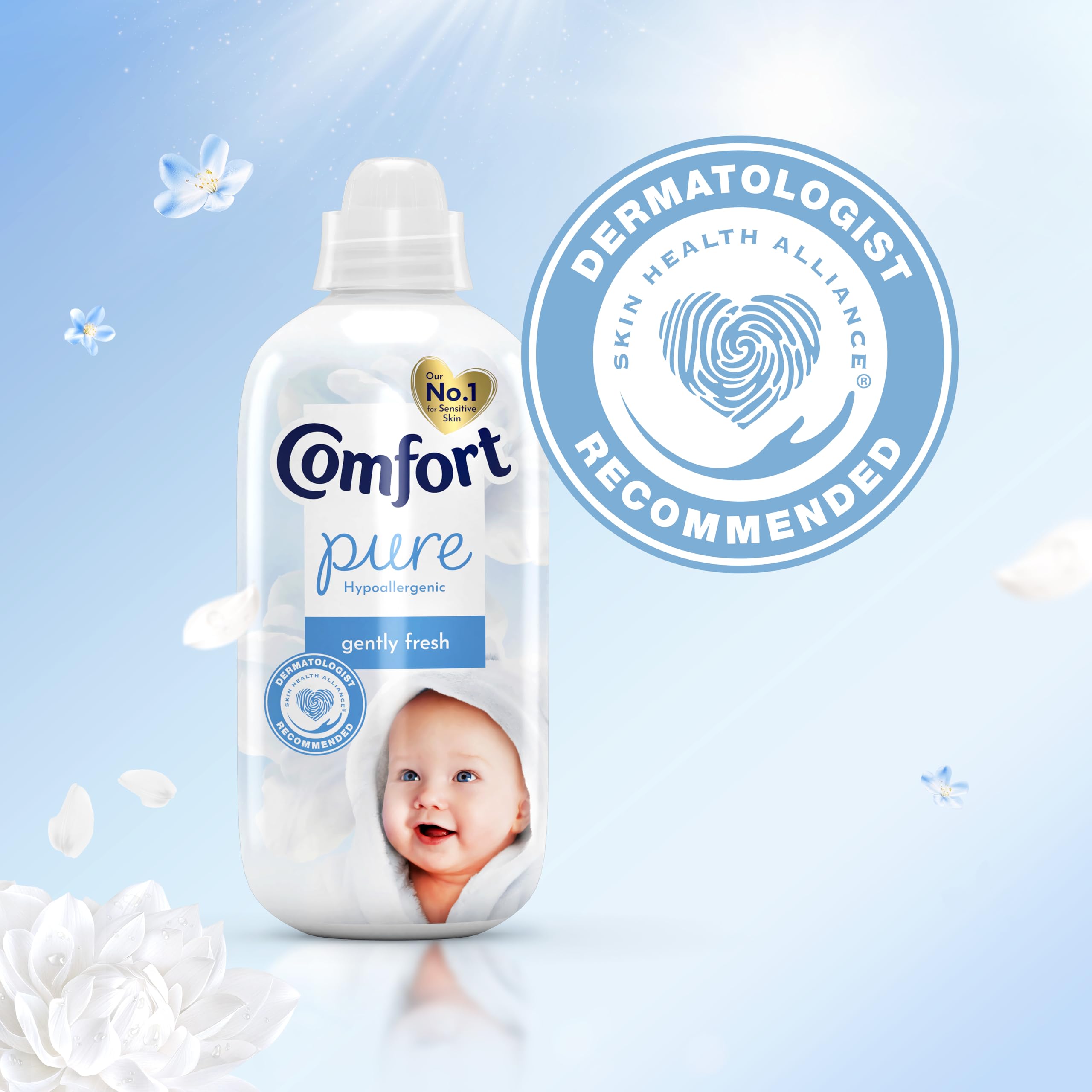 Comfort Pure Hypoallergenic Fabric Conditioner - Dermatologist Recommended for Sensitive Skin
