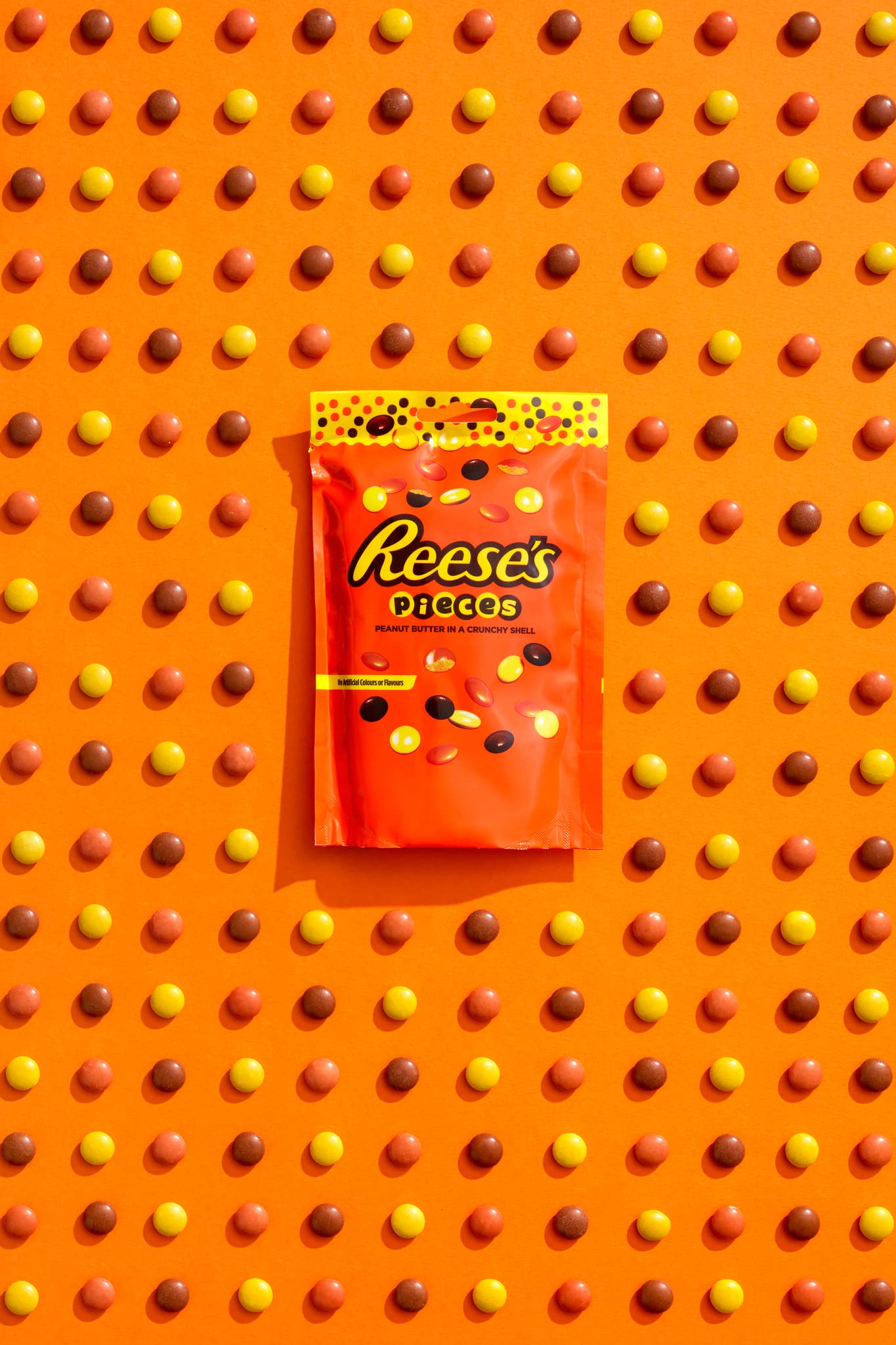 Reese's Pieces Peanut Butter in Crunchy Shell 90g Pouch (Pack of 10)