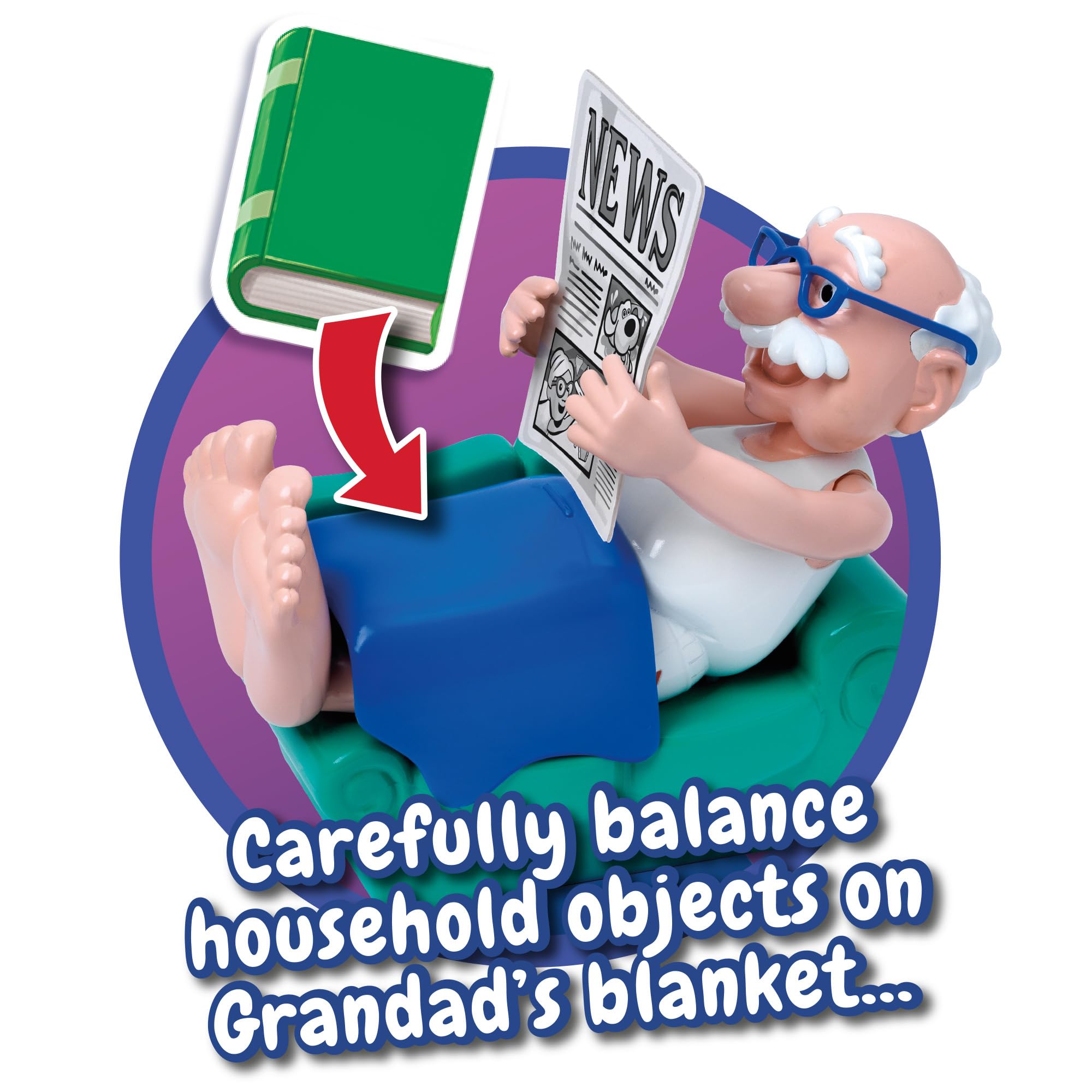 Ideal Grandad Tickle Toes: The Stack, Tickle and Topple Family Board Game