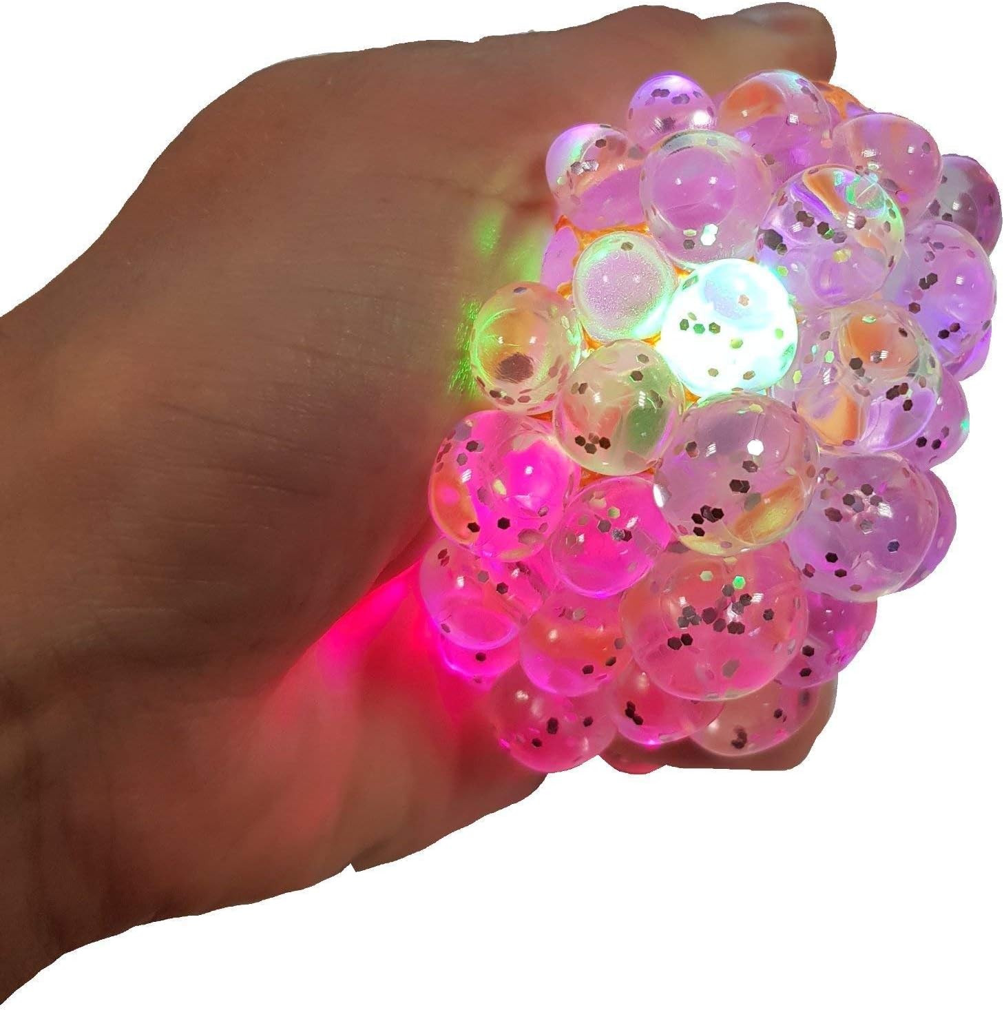 Tobar Glitter Squishy Mesh Ball - Addictive Sensory Toy for Kids 5 Months & Up