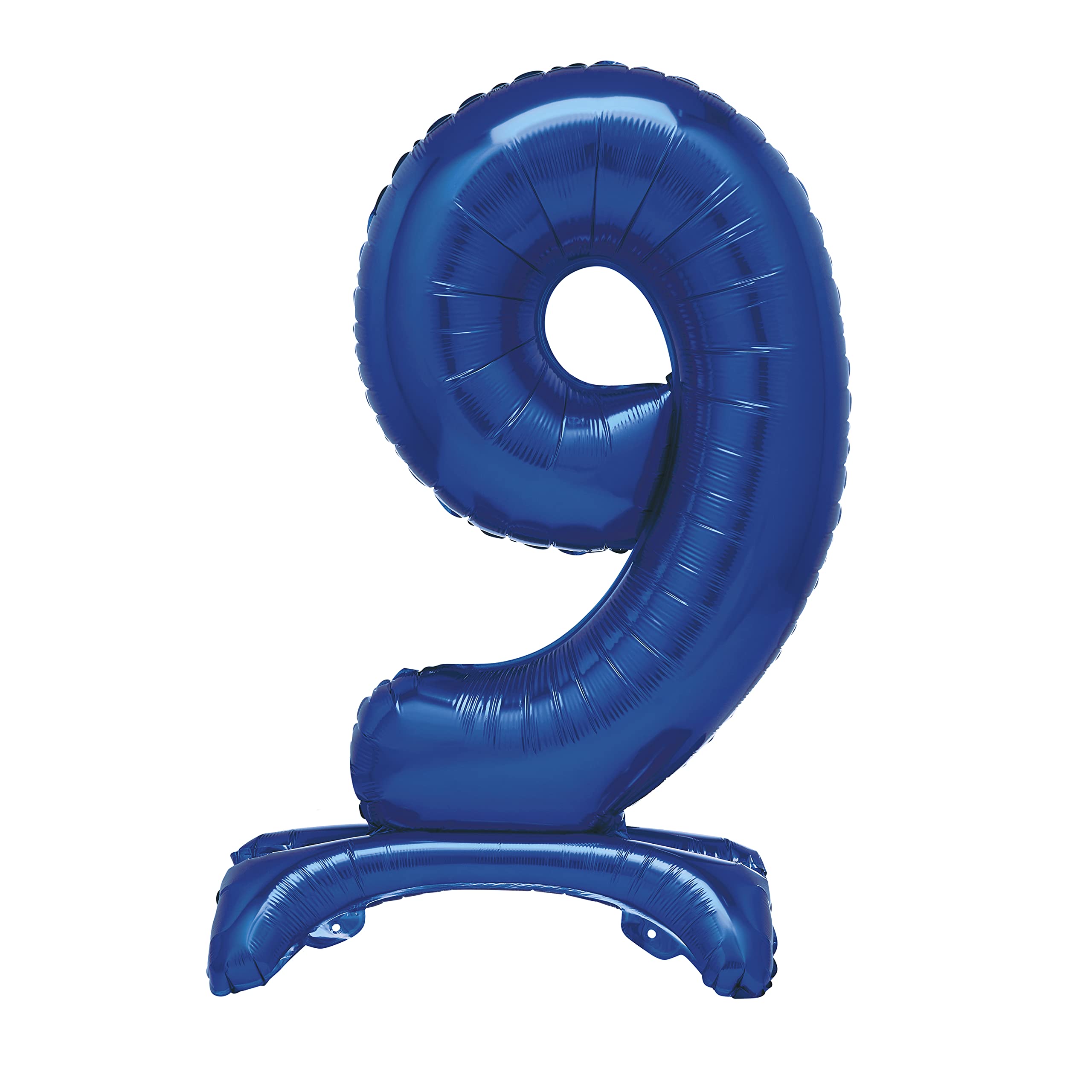 Unique Blue Standing Number 9 Foil Balloon 30" - Giant Air-Fill Party Decoration