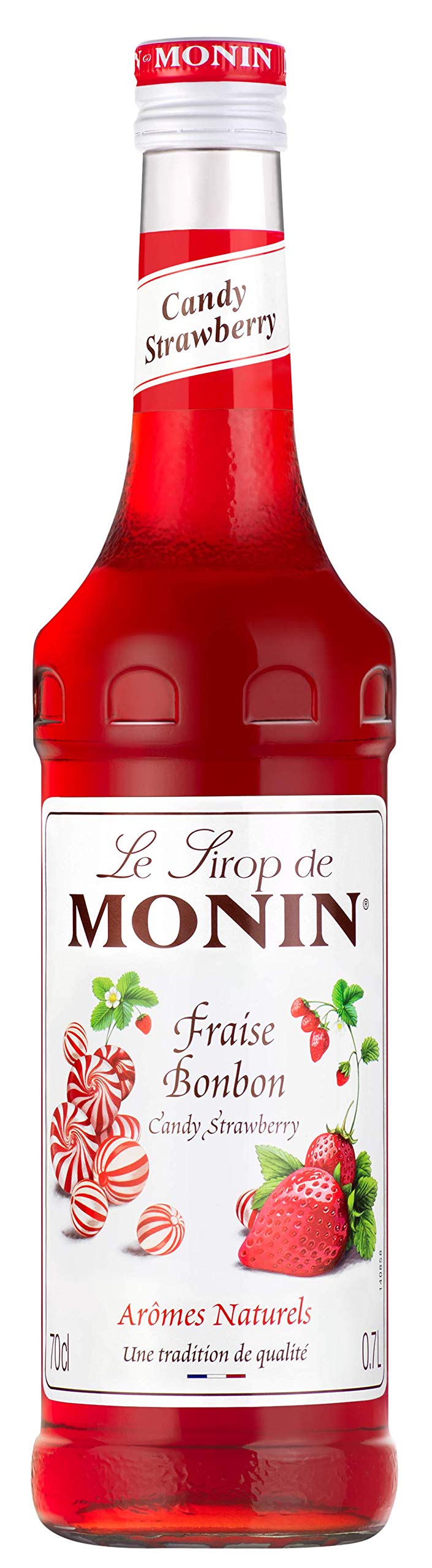 MONIN Candy Strawberry Syrup 700ml - Vegan, Allergen-Free, Natural Flavours for Cocktails & Mocktails