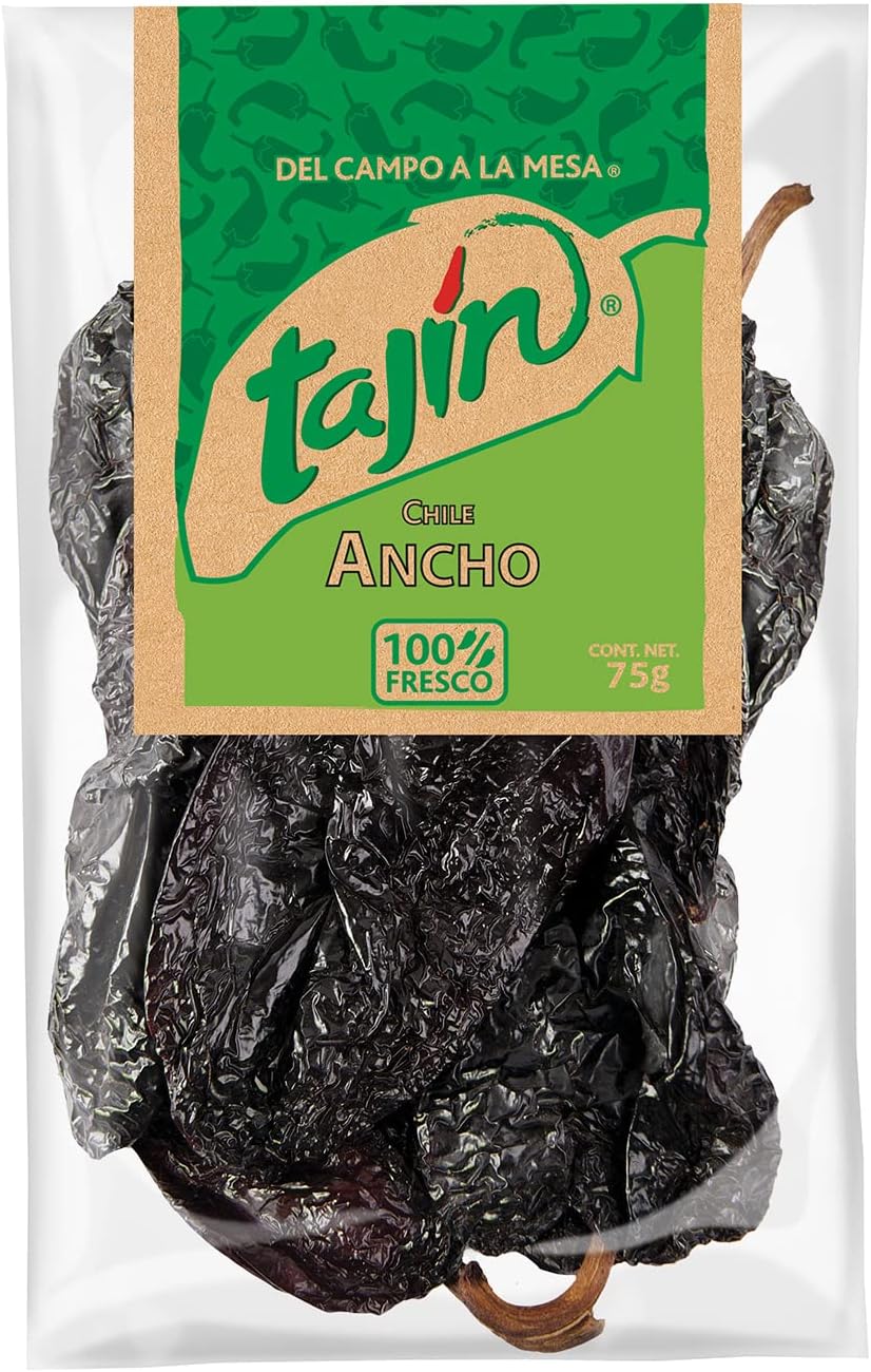 Tajin Dried Ancho Chillies - Whole Ancho Chilli Peppers 75g