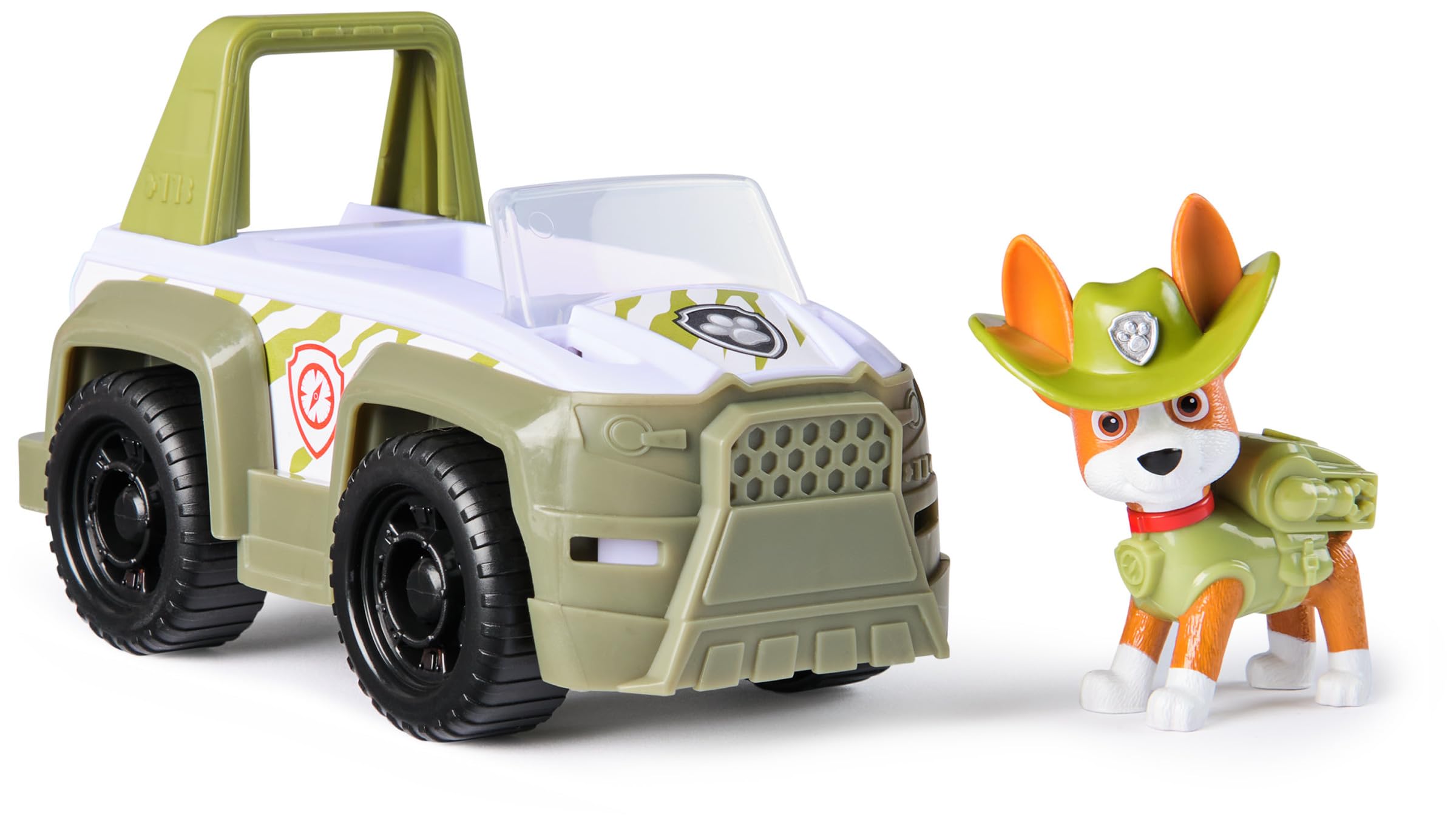 Paw Patrol Tracker’s Jungle Rescue Vehicle with Collectible Action Figure - Sustainably Made Toy for Kids 3+