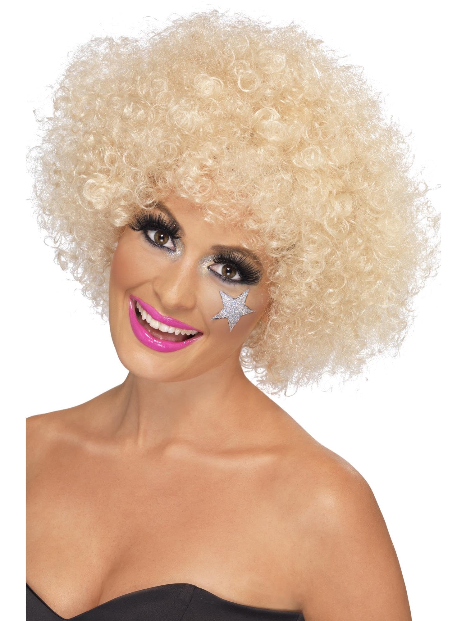 Smiffys 70s Funky Afro Wig Blonde 120g - 1970s Disco Fancy Dress Costume Accessory