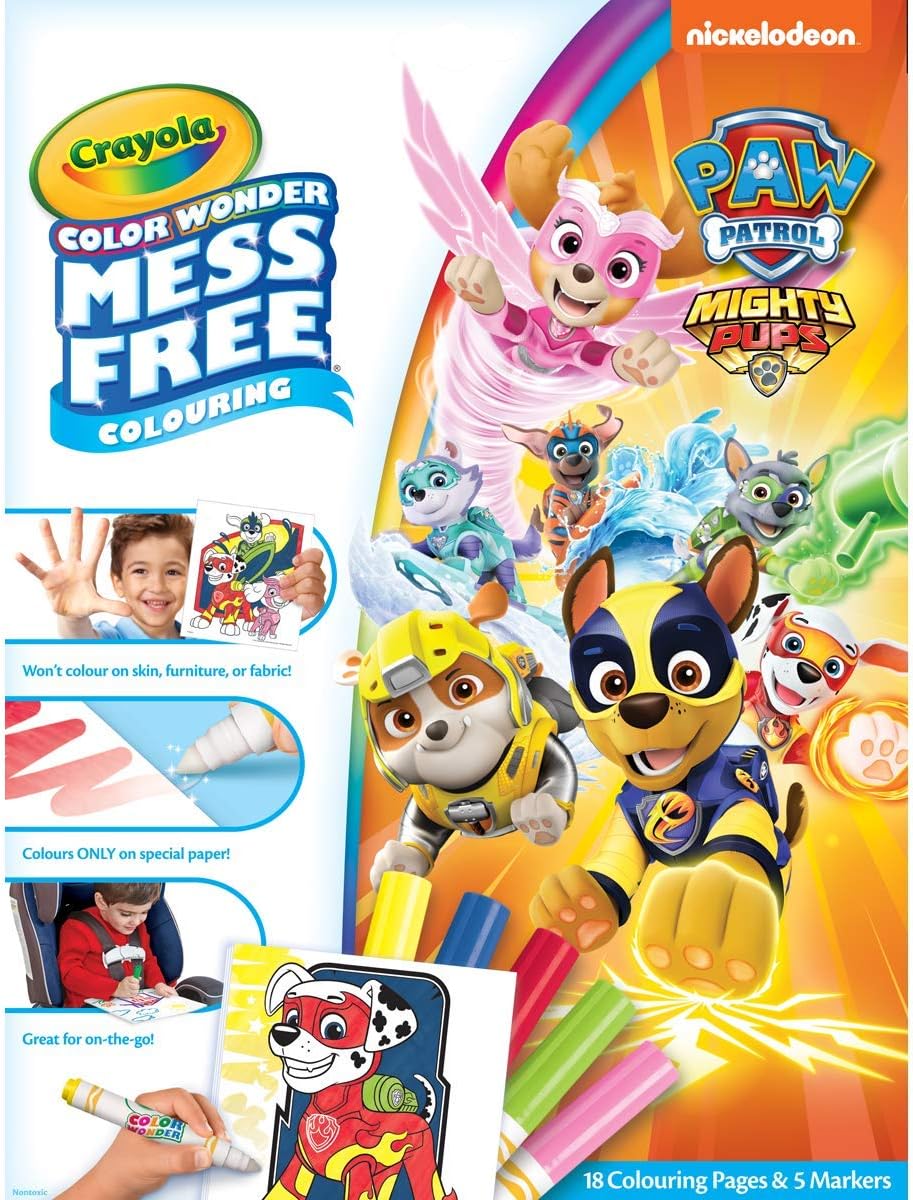 PAW Patrol Mighty Pups Crayola Color Wonder Mess Free Book - Ages 3+