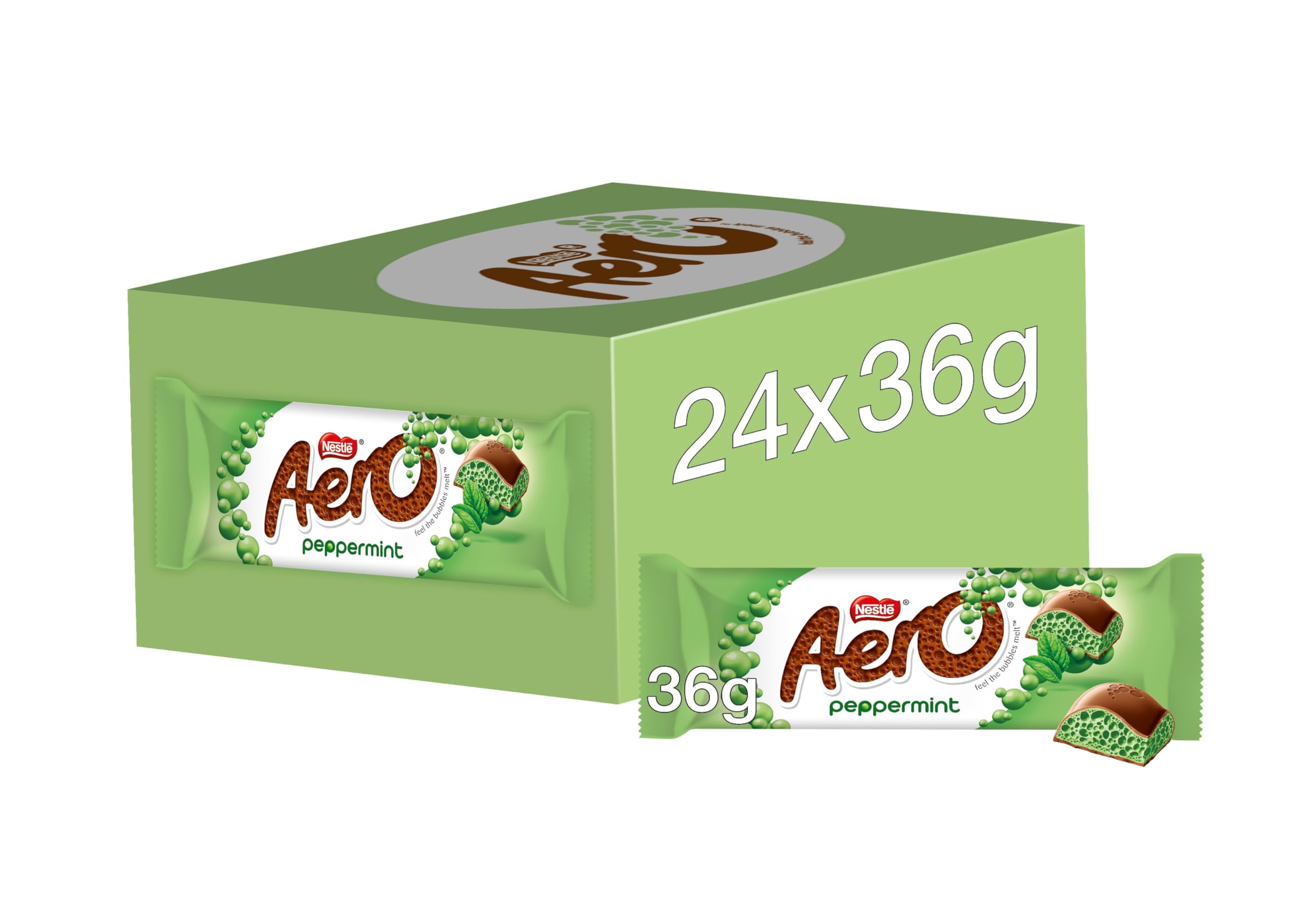 Aero Bubbly Peppermint Melts Sharing Bag - Milk Chocolate with Peppermint Centre
