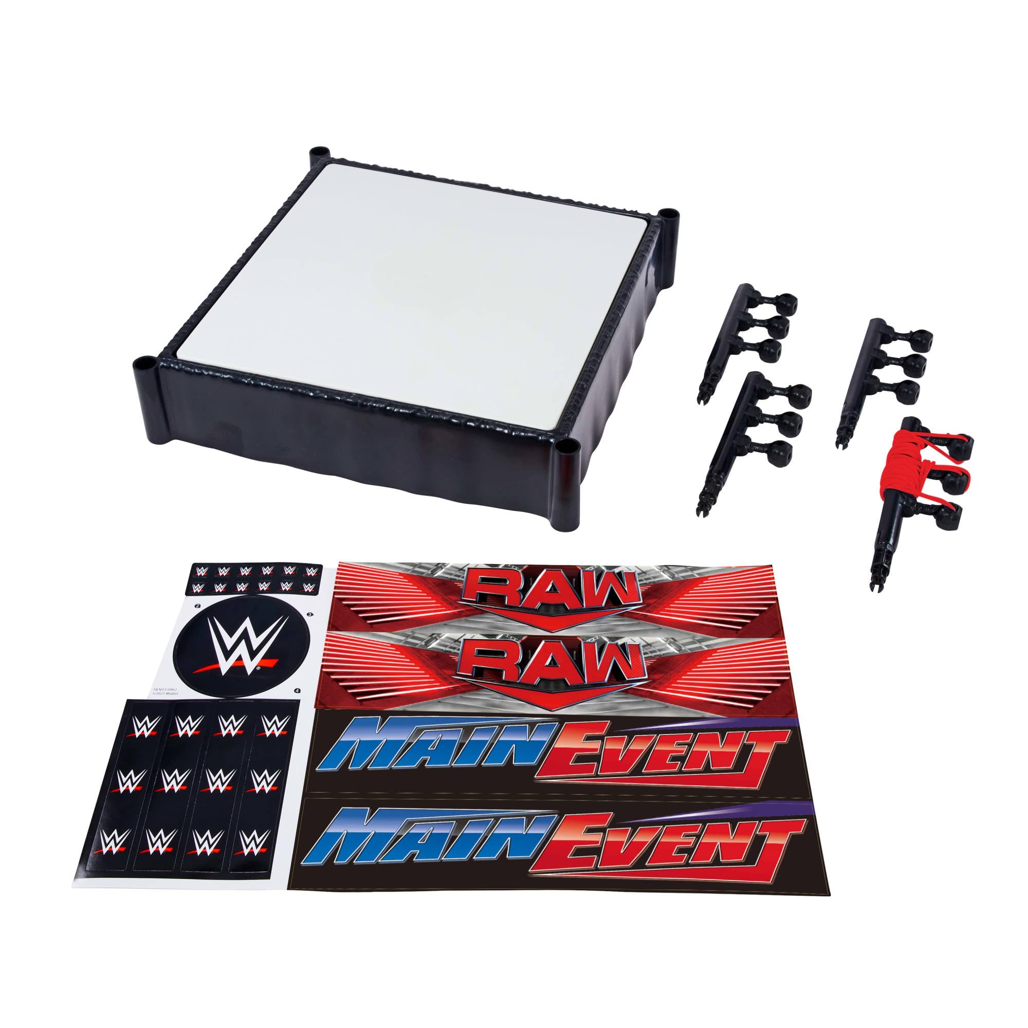 WWE Superstar Ring Playset - Spring-Loaded Mat, RAW & Main Event Labels, for Ages 6+