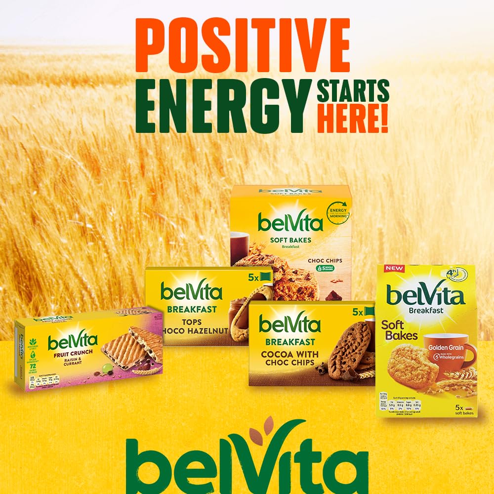 Belvita Soft Bakes Breakfast Biscuits Filled with Apricot - Chewy Soft Bars with Calcium, Magnesium & Fibre