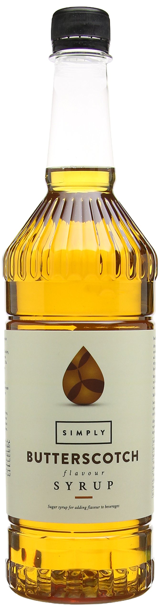 Simply - Butterscotch Syrup 1 Litre, Vegan & Nut Free Flavoured Syrup for Coffee, Cocktails & Baking