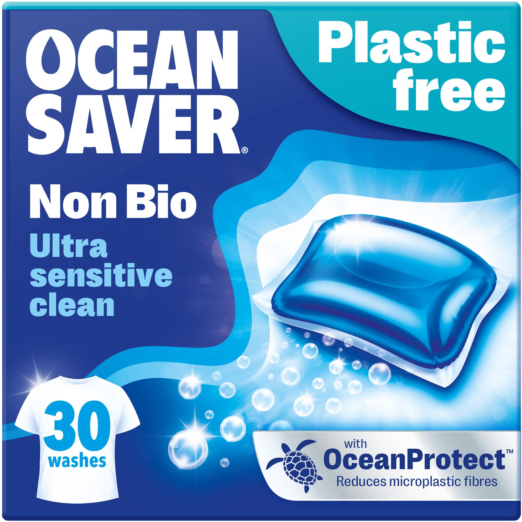 OceanSaver - Eco Non-Bio Laundry Detergent Washing Capsules 30 Washes