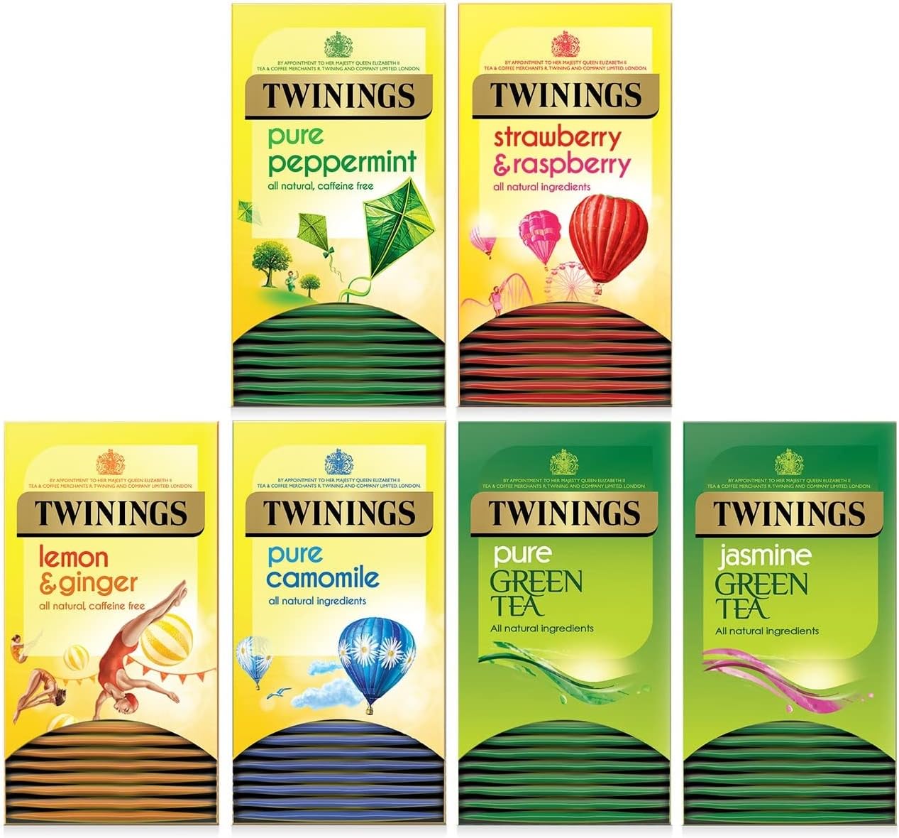 Twinings Infusions Fruit Green Variety Pack - 6 x 20 Individually Wrapped Tea Bags