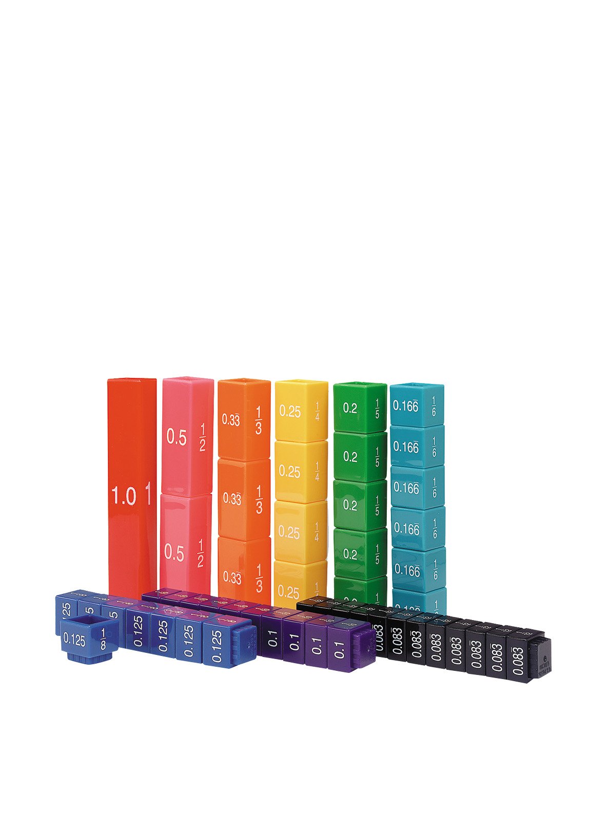 Learning Resources Fraction Tower Equivalency Cubes - 51-Piece Educational Set for Ages 6+