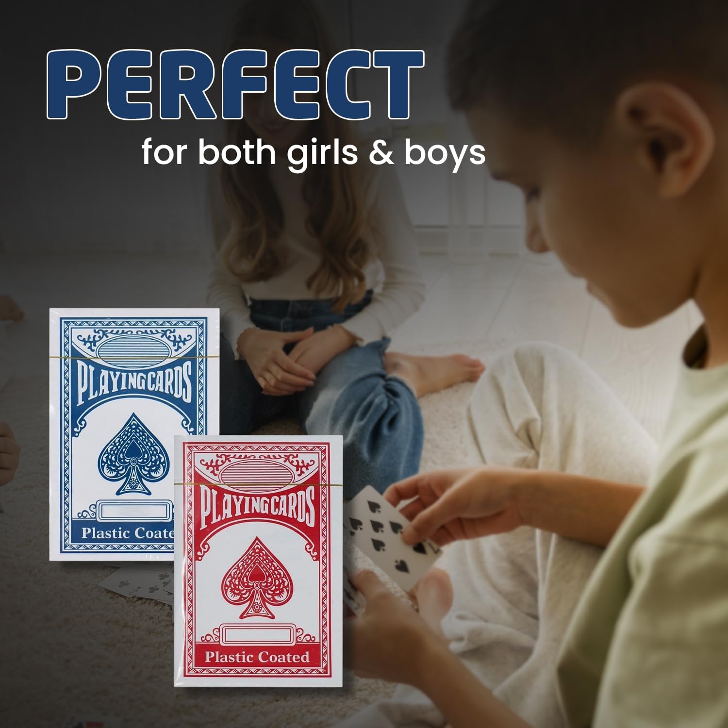 1ABOVE Twin Pack Playing Card Game Classic Red and Blue Plastic Coated