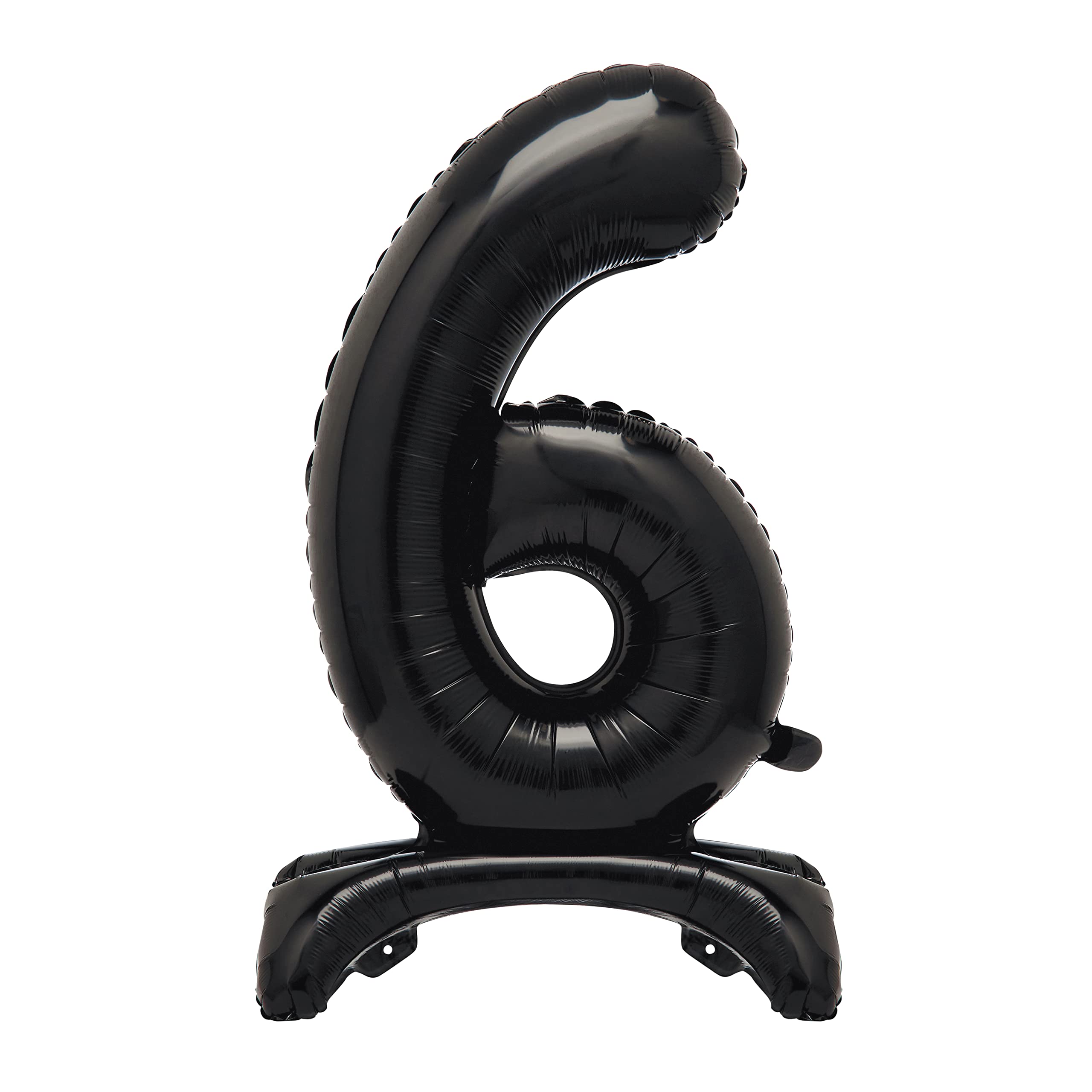 Unique Black Standing Number 6 Foil Balloon 30" - Party Decoration for Birthdays & Events