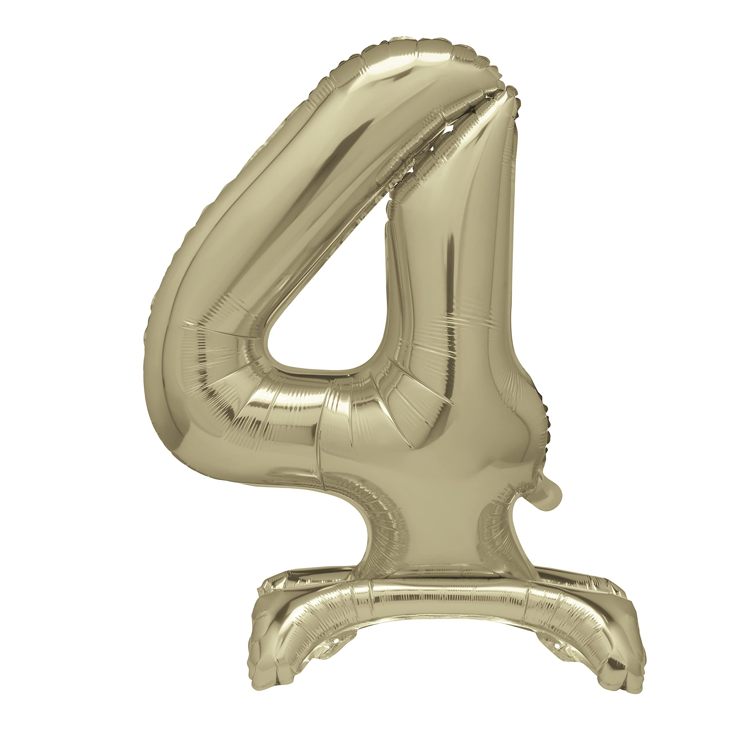 Gold Standing Number 4 Foil Balloon 30" - Giant Shaped Party Decoration