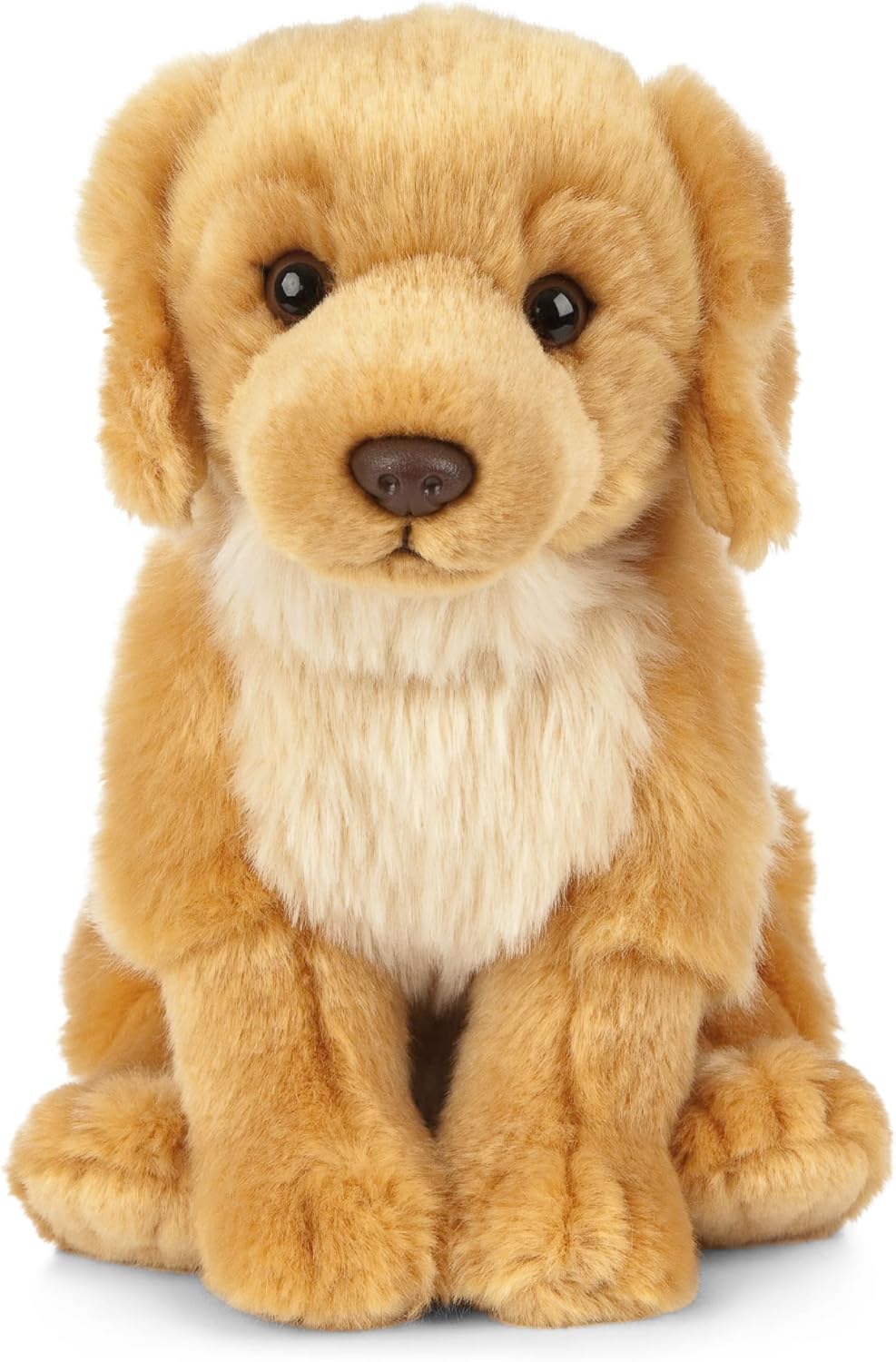 Living Nature Golden Retriever Plush Toy - Realistic Soft Cuddly Dog with Educational Fact Tag