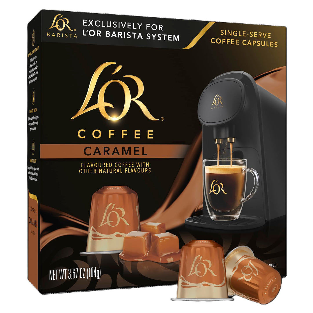 L'OR Espresso Caramel Flavour Coffee Pods X10 (Pack of 10, 100 Capsules)