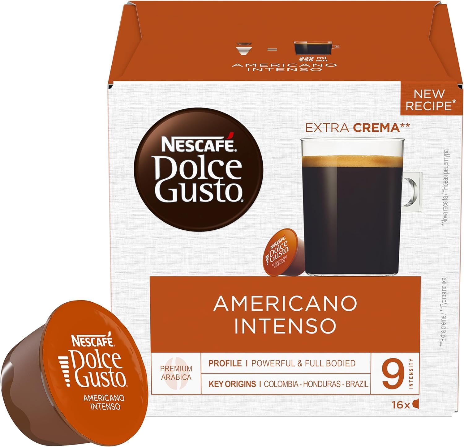 NESCAFÉ DOLCE GUSTO Americano Intenso - 48 Capsules (Pack of 3, 16 Count Each)