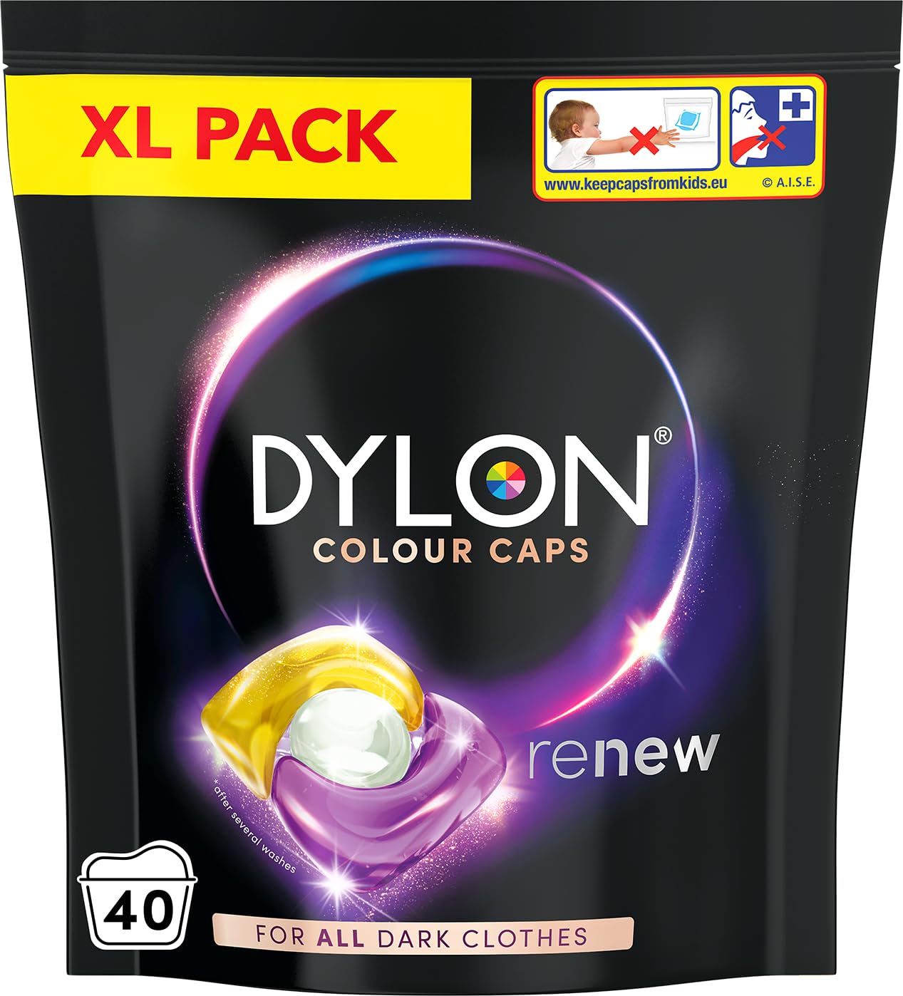 Dylon Black & Dark Caps Laundry Detergent (40 Wash Loads)